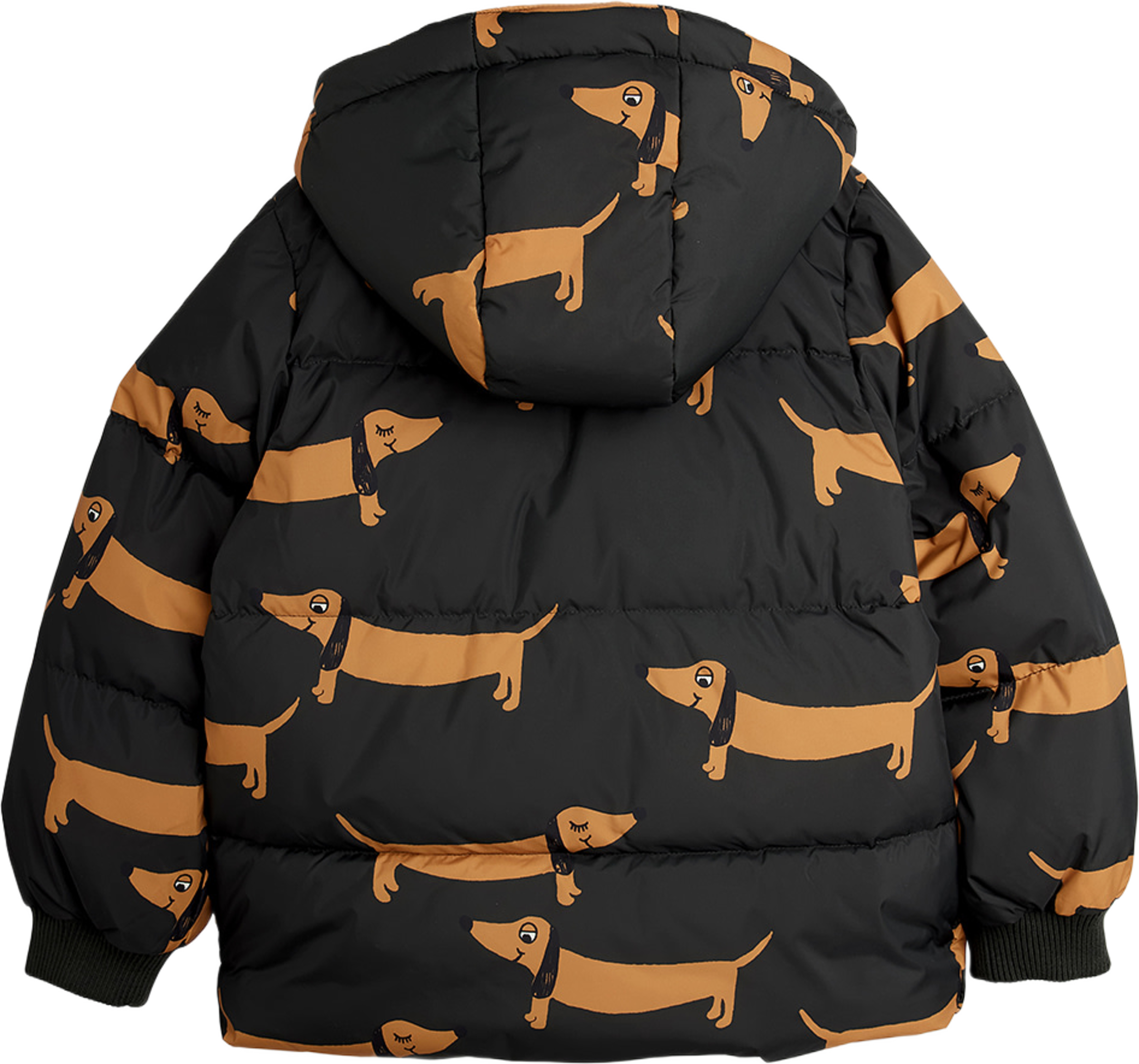Dog Hooded Puffer, från Mini Rodini, i färgen Black. Klicka för att öppna bilden i stort format