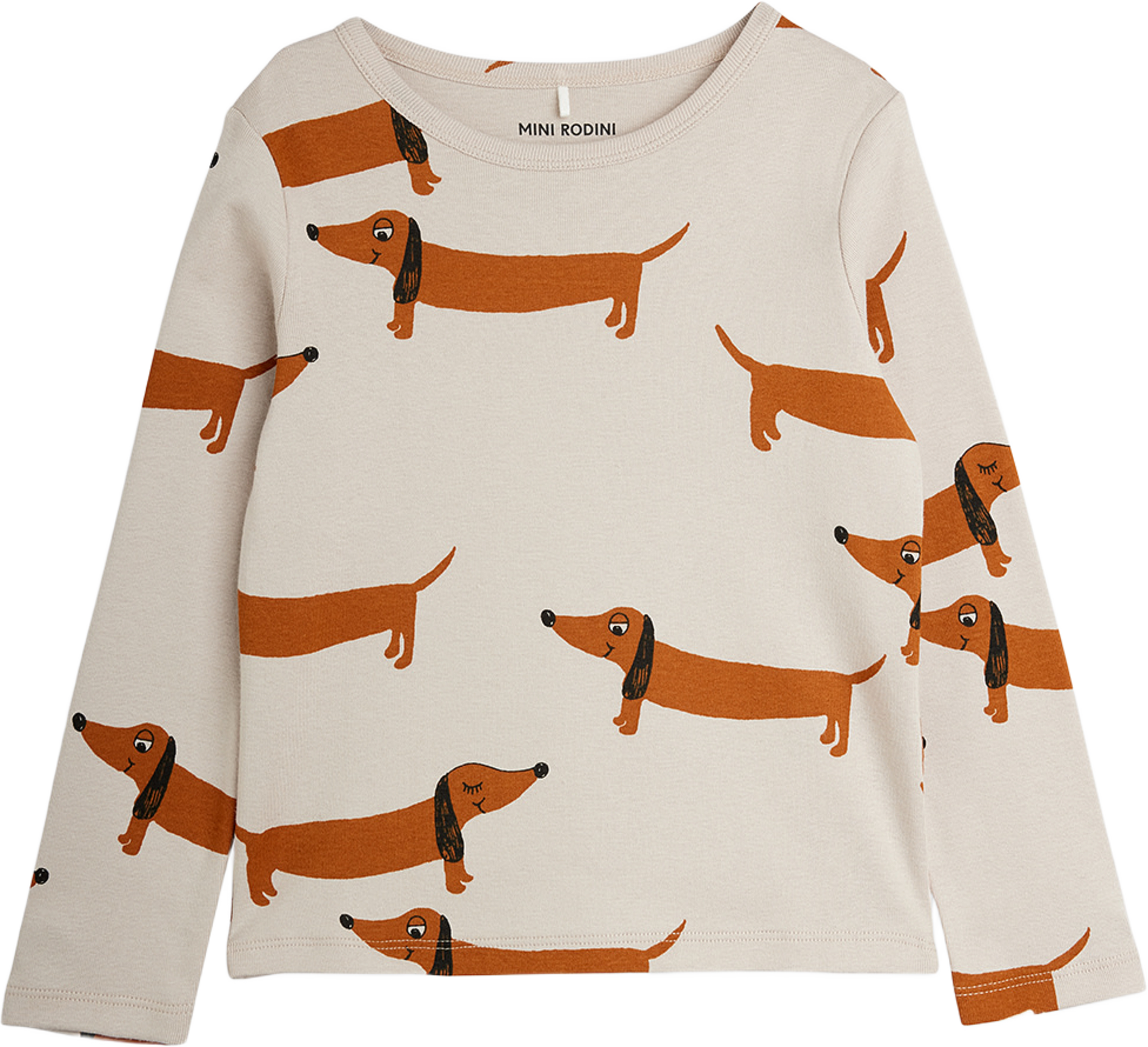 Dog print långärmad t-shirt, från Mini Rodini, i färgen Grey. Klicka för att öppna bilden i stort format