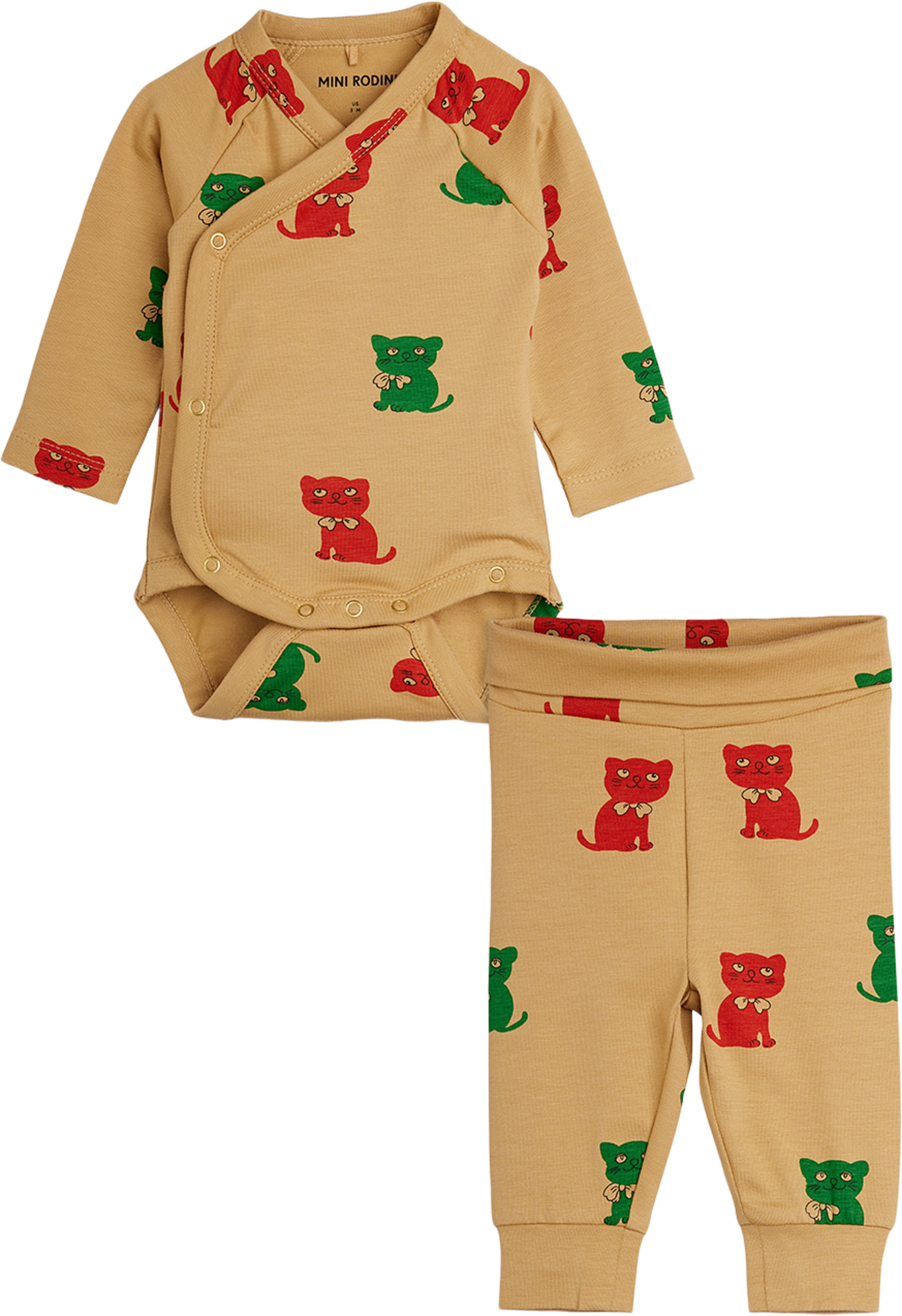 Kittens Nyfödd Babyset, från Mini Rodini, i färgen Beige. Klicka för att öppna bilden i stort format