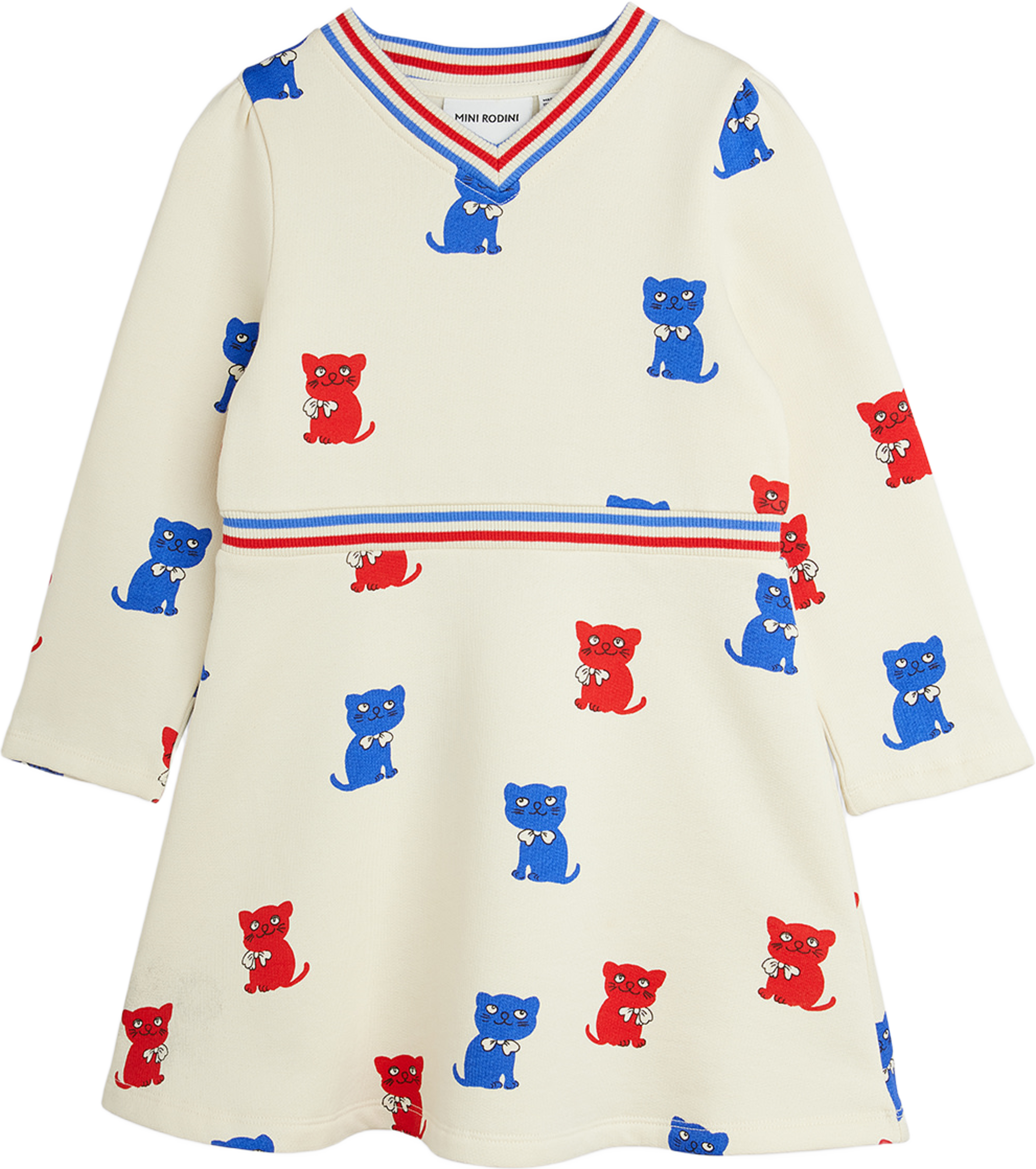 Kittens Sweatdress, från Mini Rodini, i färgen Off-white. Klicka för att öppna bilden i stort format