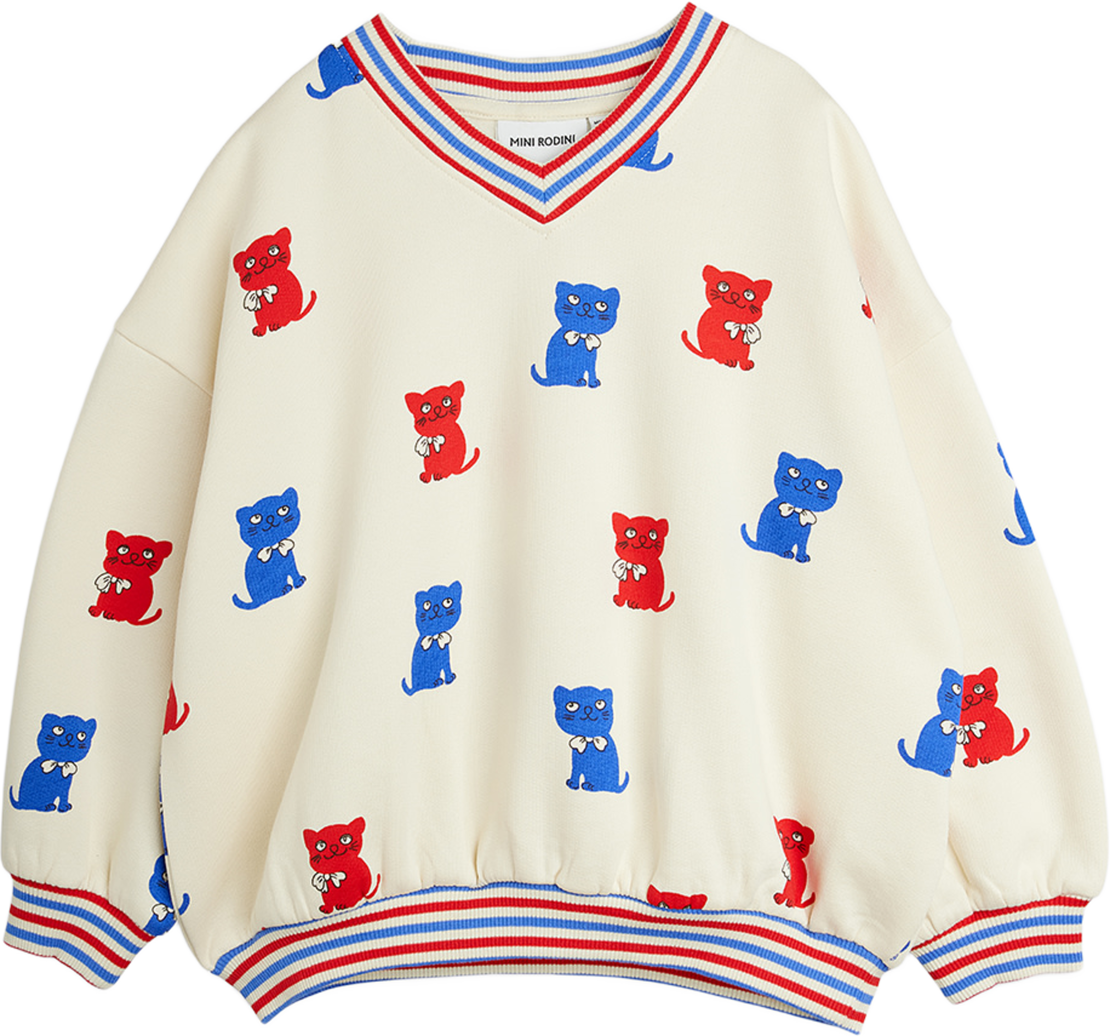 Kittens sweatshirt, från Mini Rodini, i färgen Off-white. Klicka för att öppna bilden i stort format
