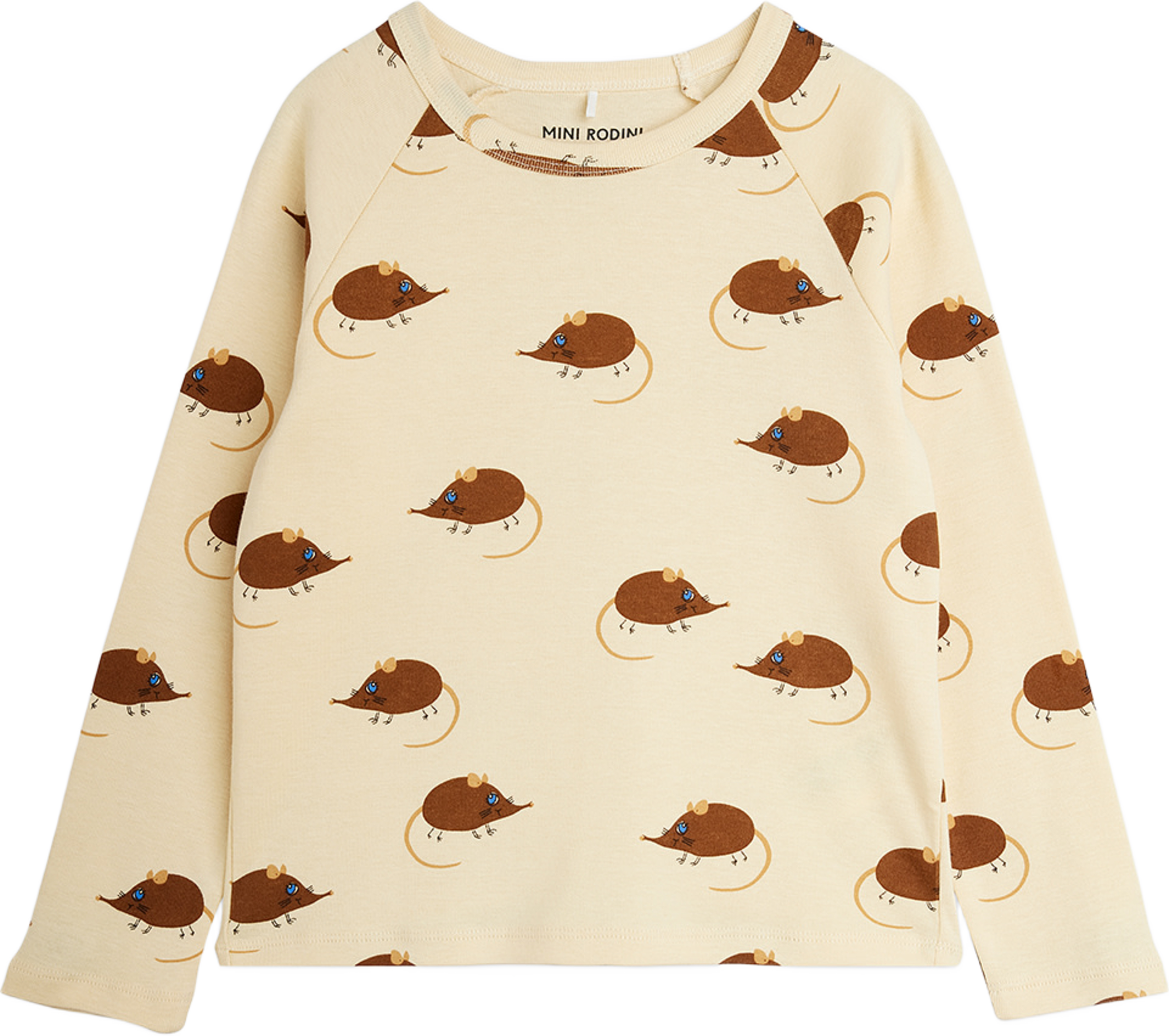 Elephant shrew Långärmad T-Shirt, från Mini Rodini, i färgen Beige. Klicka för att öppna bilden i stort format