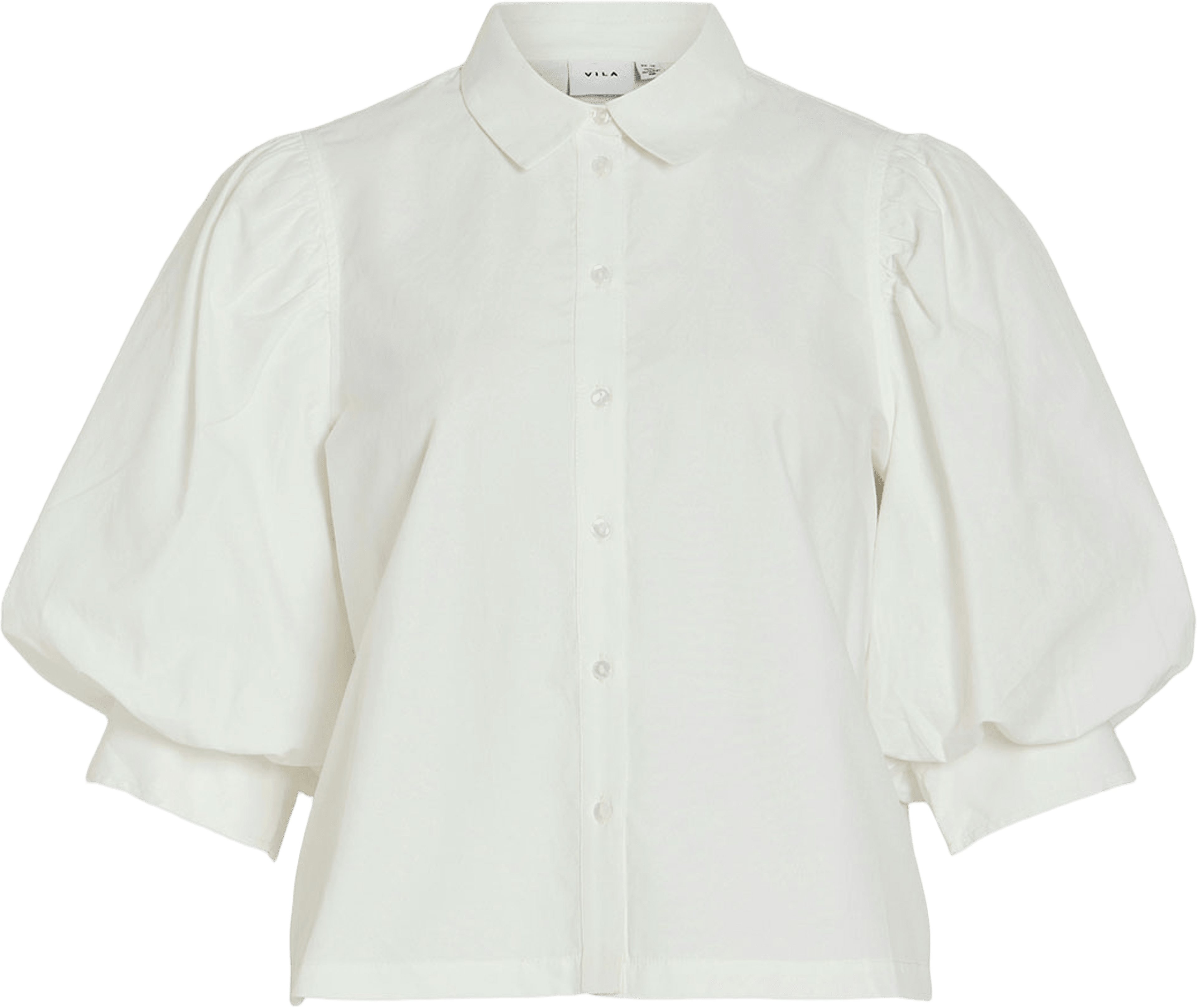 Virealu Collar Shirt, från Vila, i färgen Snow White. Klicka för att öppna bilden i stort format