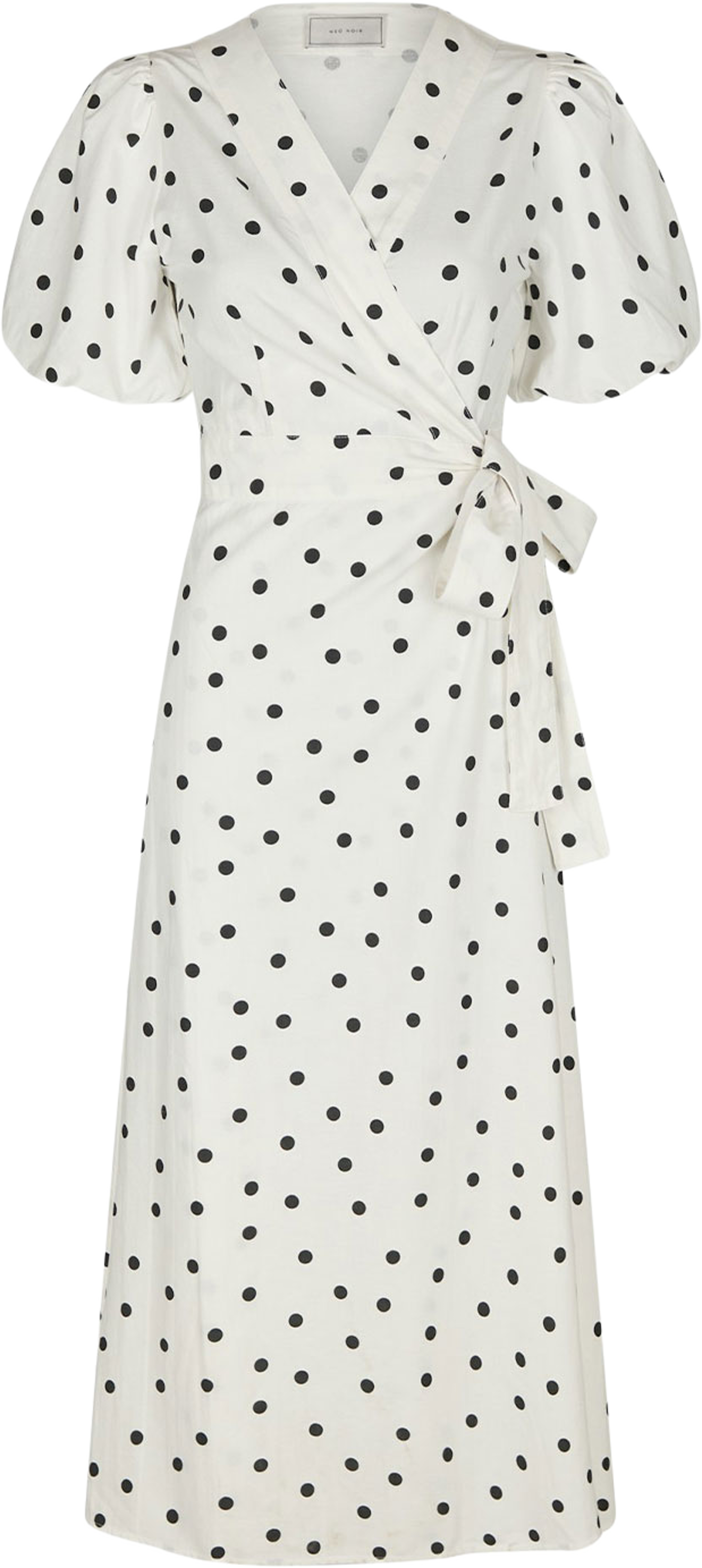 Clarine Linen Dot Dress, från Neo Noir, i färgen White. Klicka för att öppna bilden i stort format