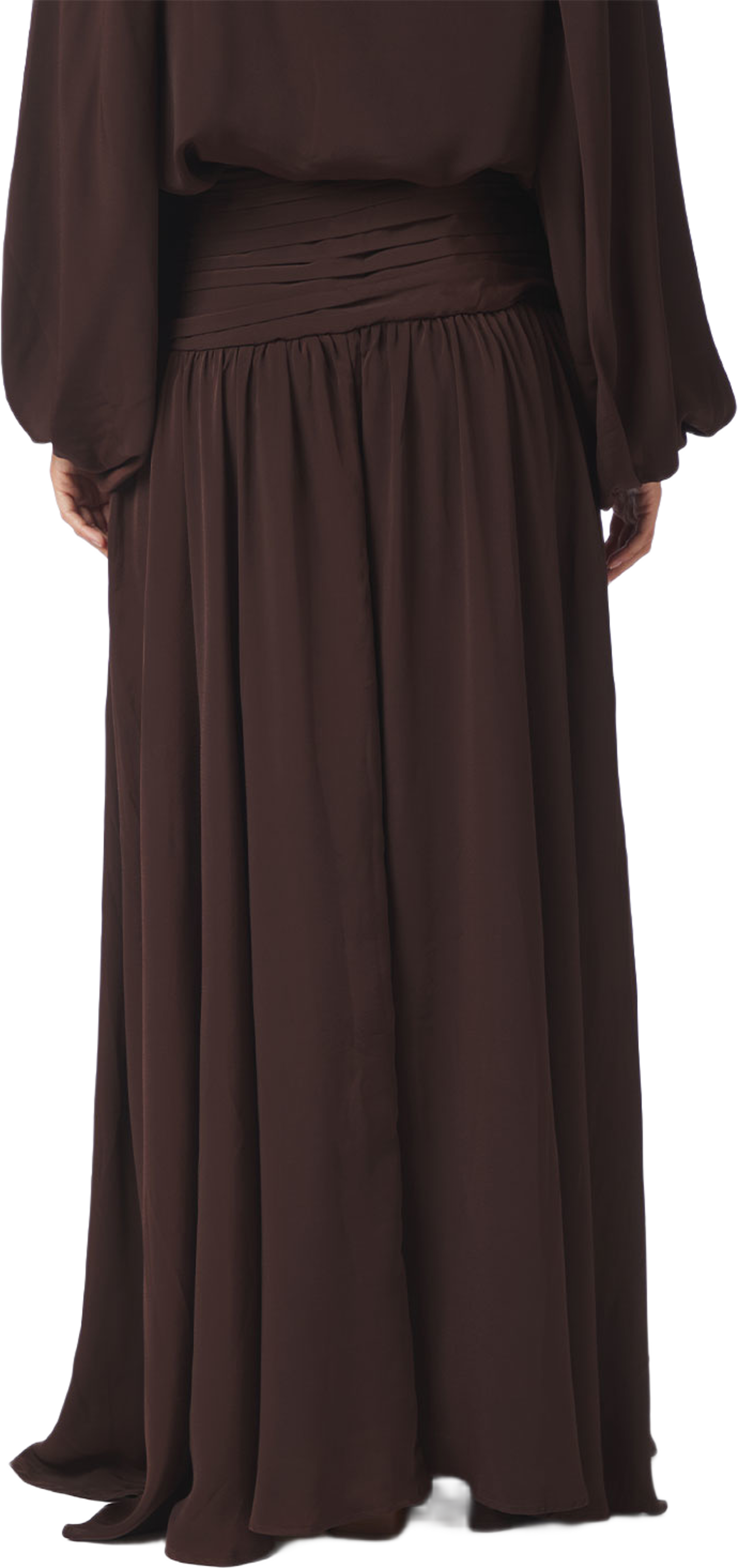 Morien Woven Maxi Skirt, från Neo Noir, i färgen Dark Brown. Klicka för att öppna bilden i stort format