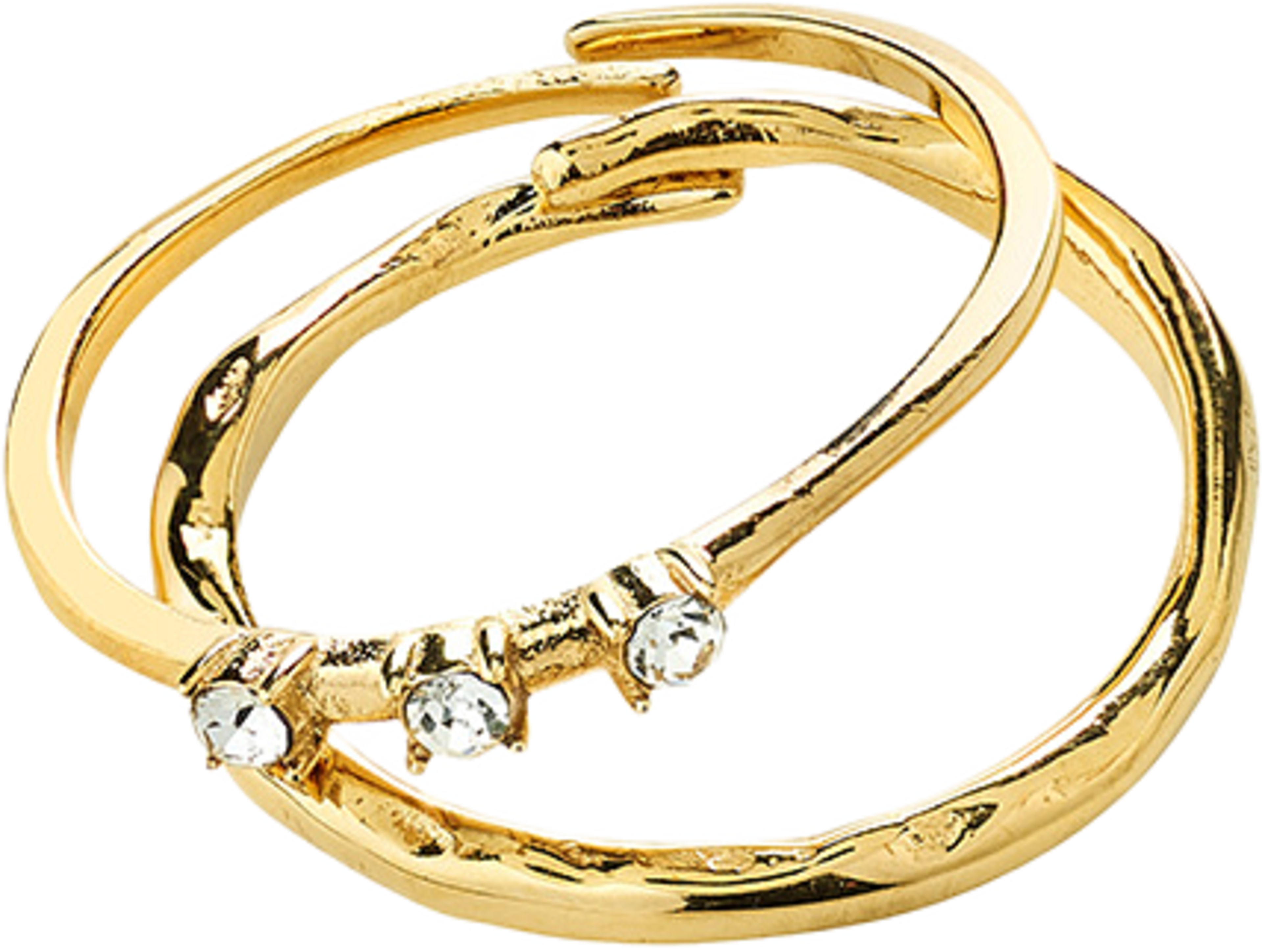 IVARIN rings, 2-in-1 set, gold-plated, från Pilgrim, i färgen Gold Plated. Klicka för att öppna bilden i stort format