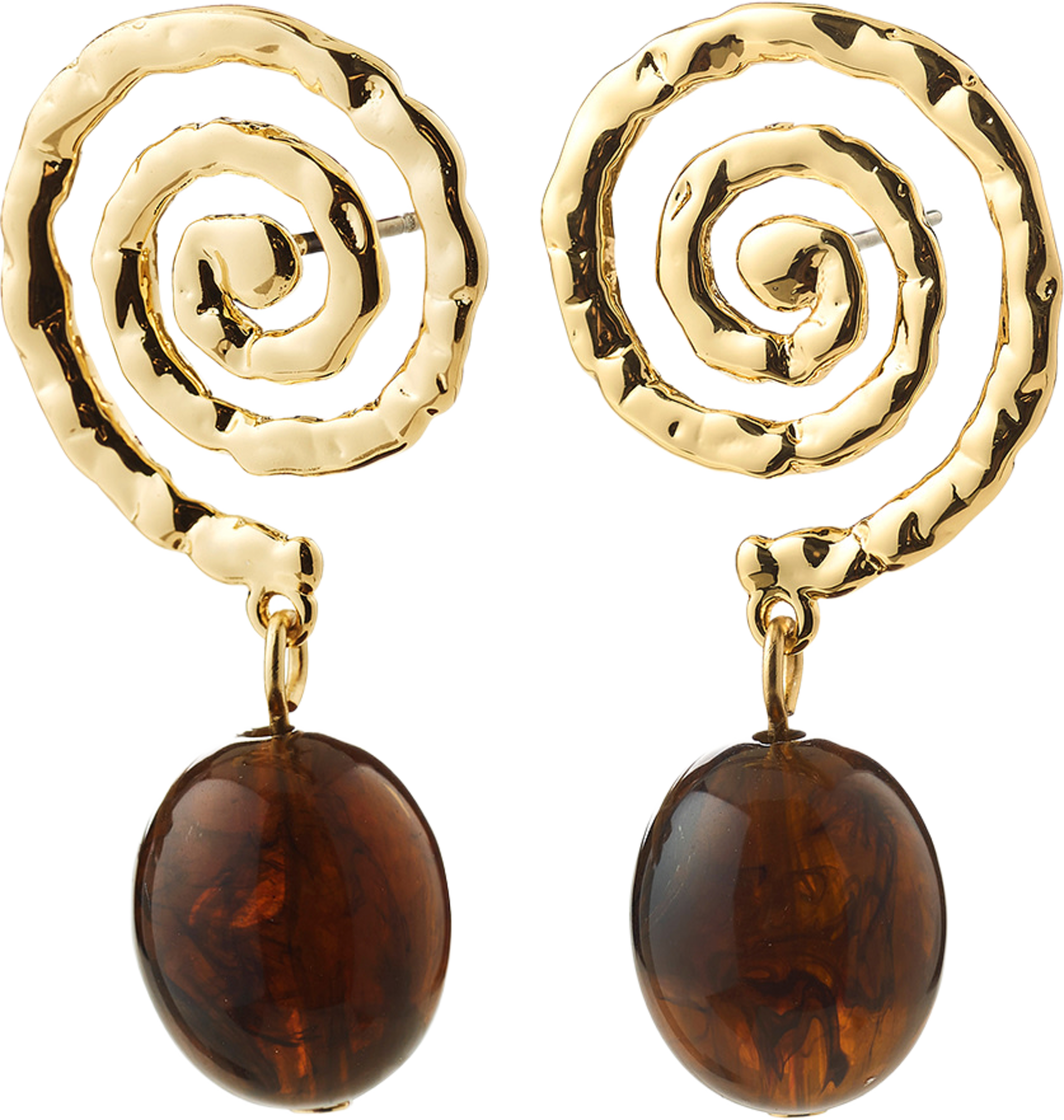 STILL earrings gold-plated/brown, från Pilgrim, i färgen Gold Plated. Klicka för att öppna bilden i stort format
