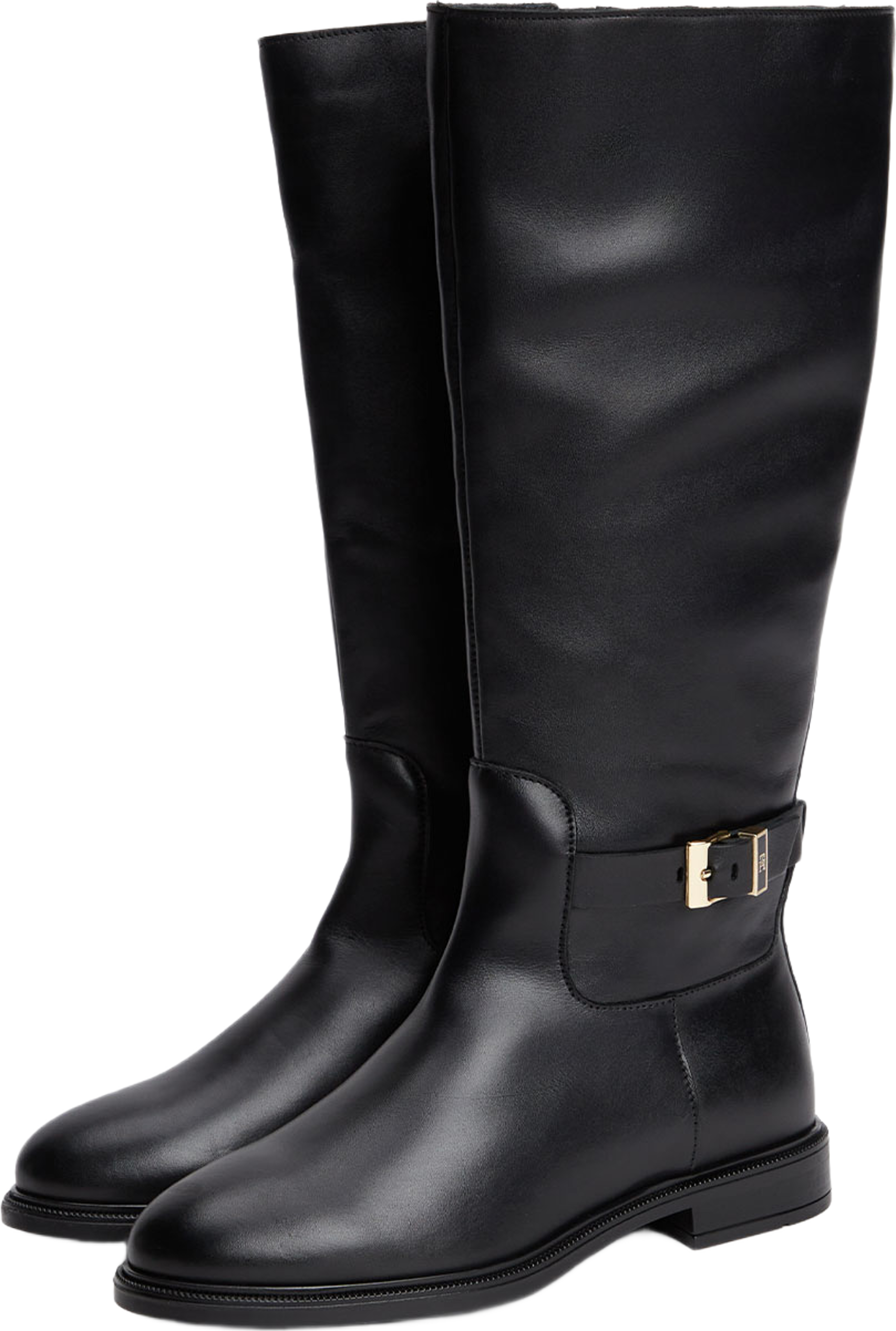 Buckle Leather Knee Boot, från Tommy Hilfiger, i färgen Black. Klicka för att öppna bilden i stort format