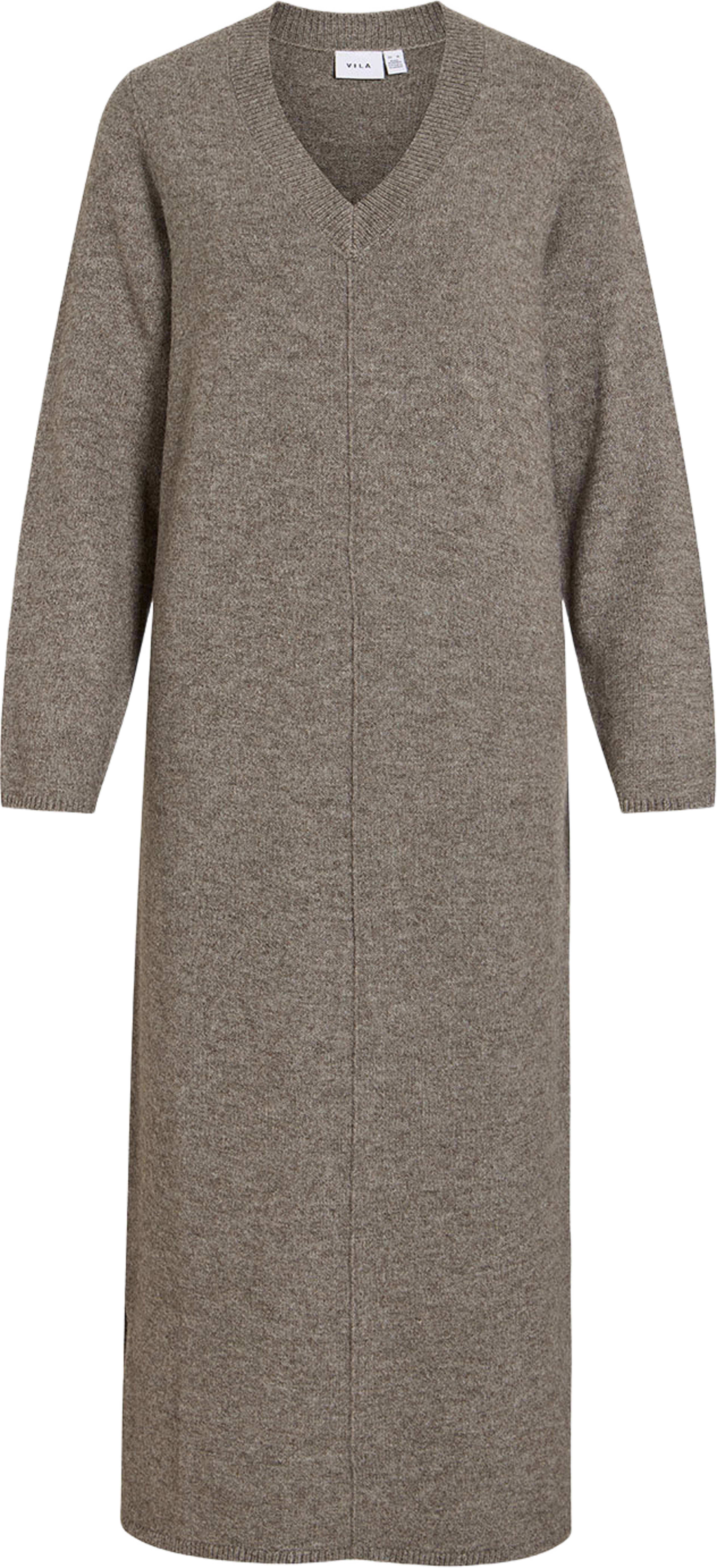 Viliga Midi Knit Dress, från Vila, i färgen Falcon Melange. Klicka för att öppna bilden i stort format