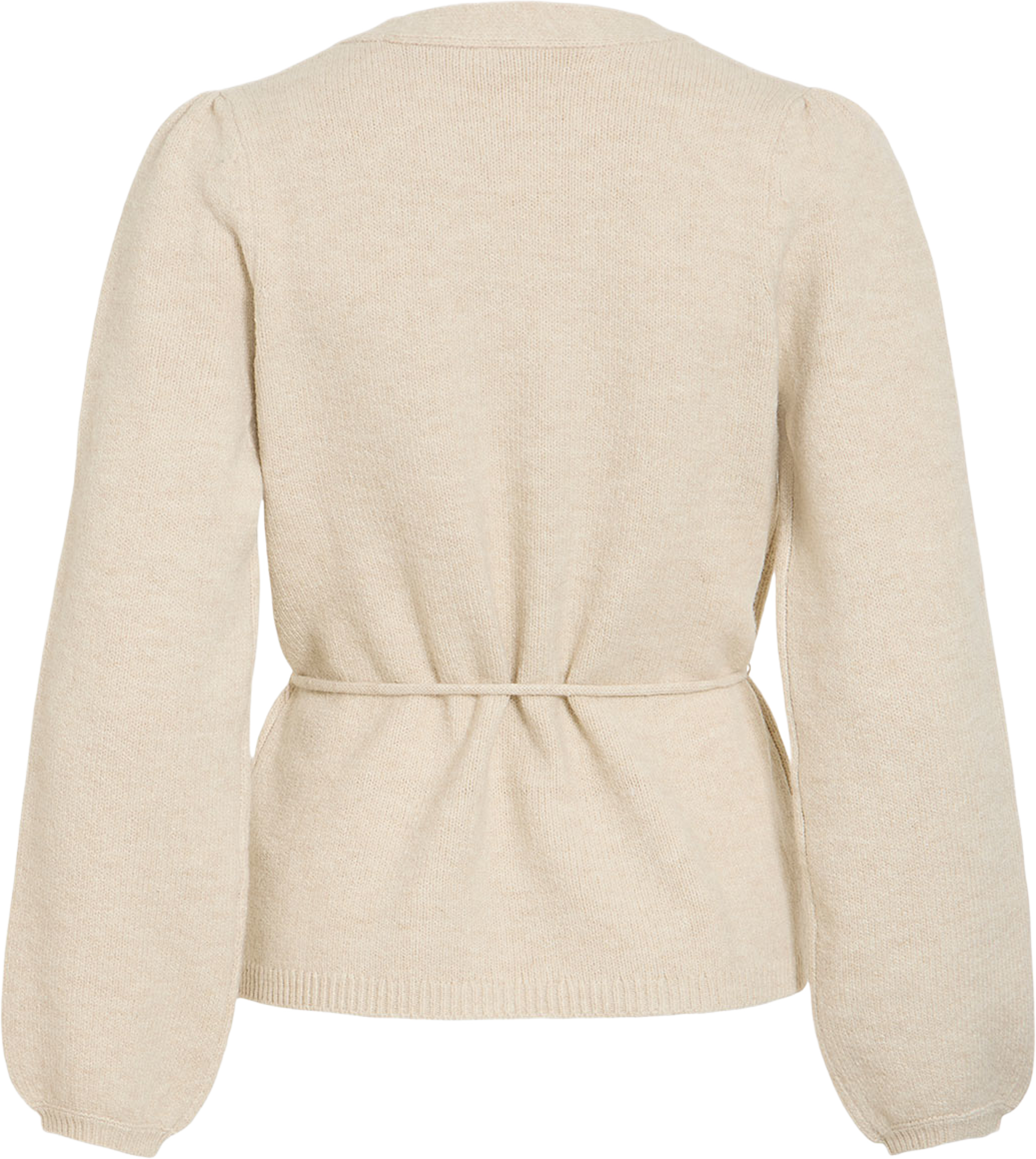 Vikehla Belt Knit Cardigan, från Vila, i färgen Birch. Klicka för att öppna bilden i stort format