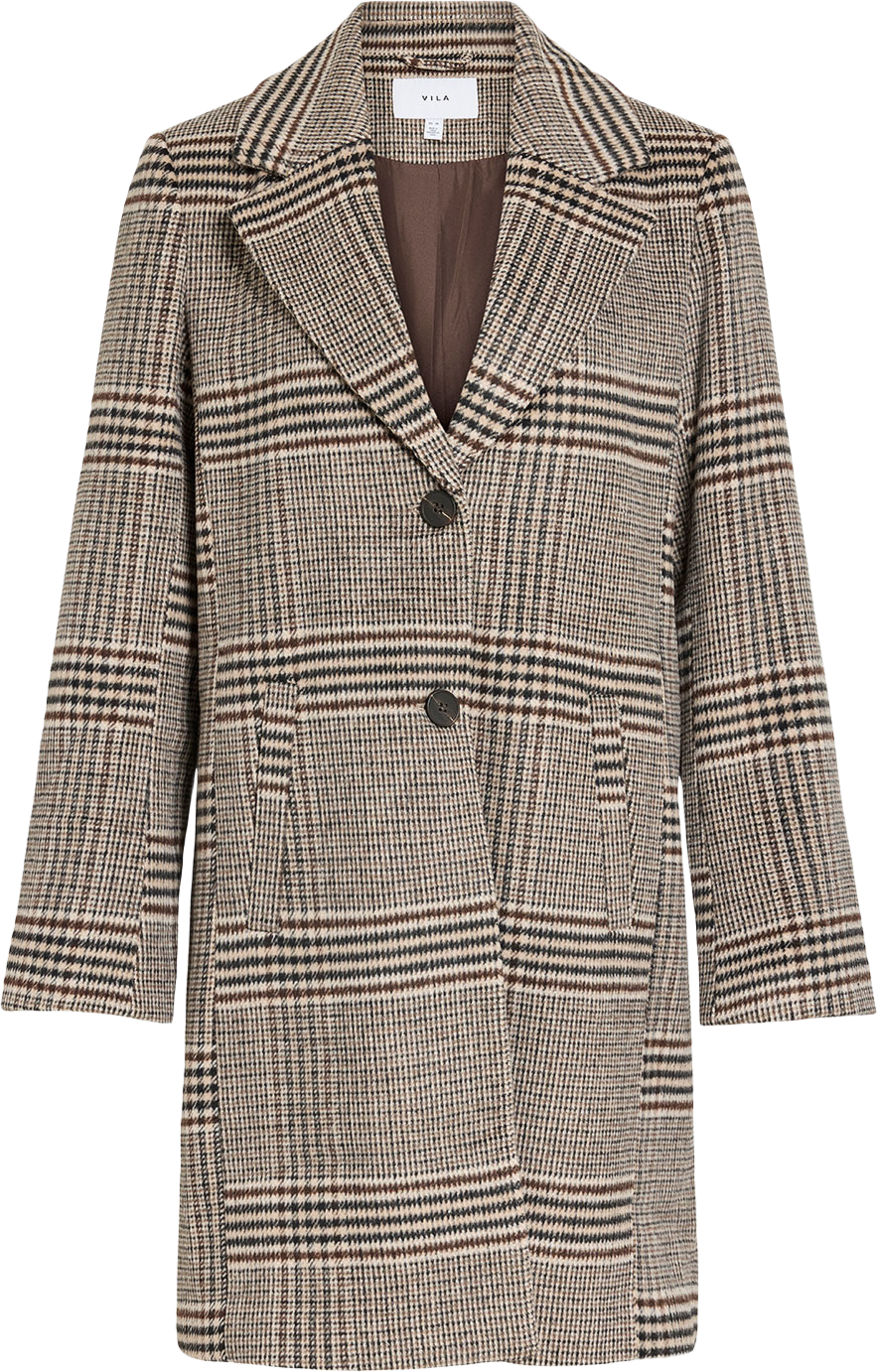 Vileova Button Coat, från Vila, i färgen Coffee Bean Anna. Klicka för att öppna bilden i stort format