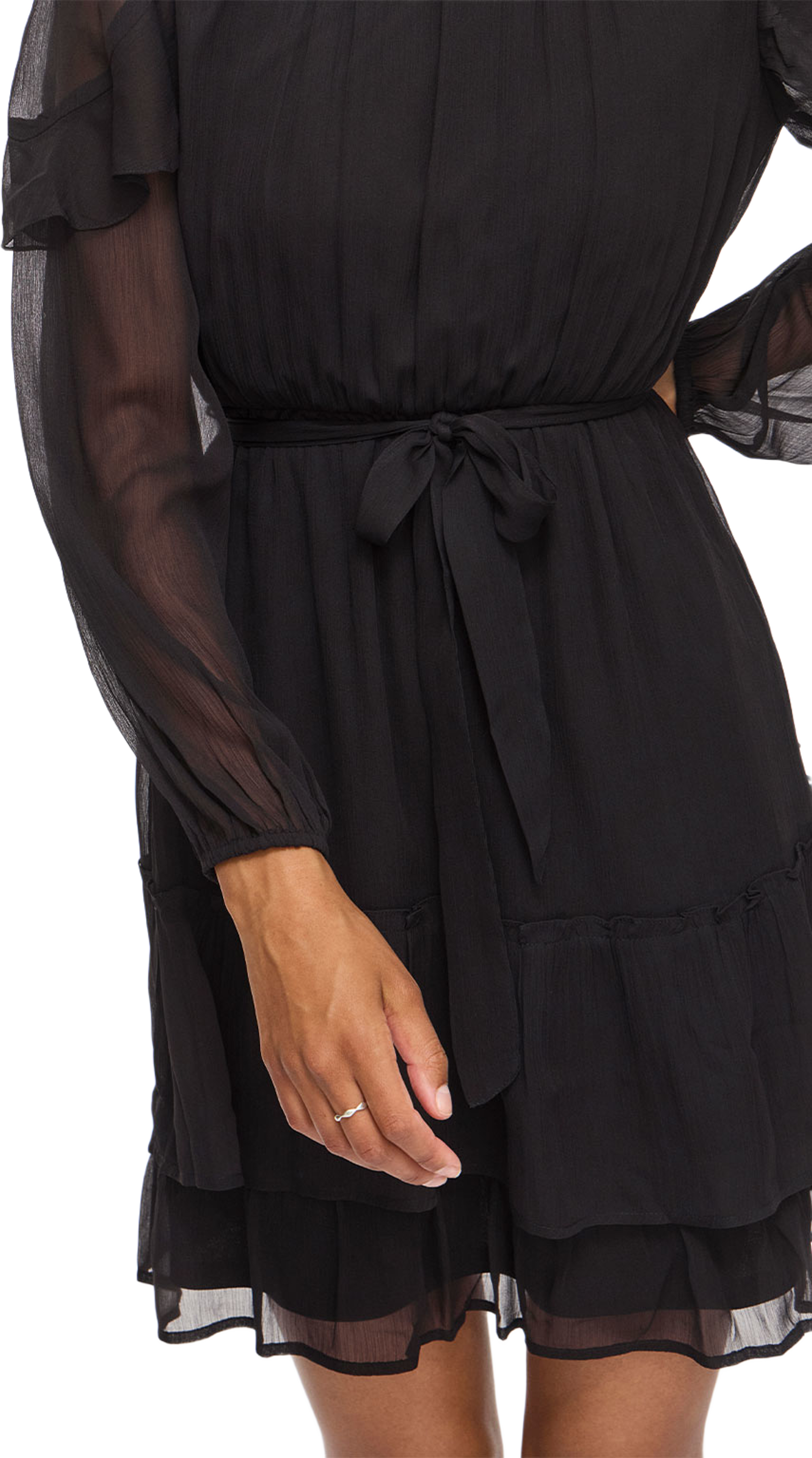 Vielly Flounce Dress, från Vila, i färgen Black Beauty. Klicka för att öppna bilden i stort format