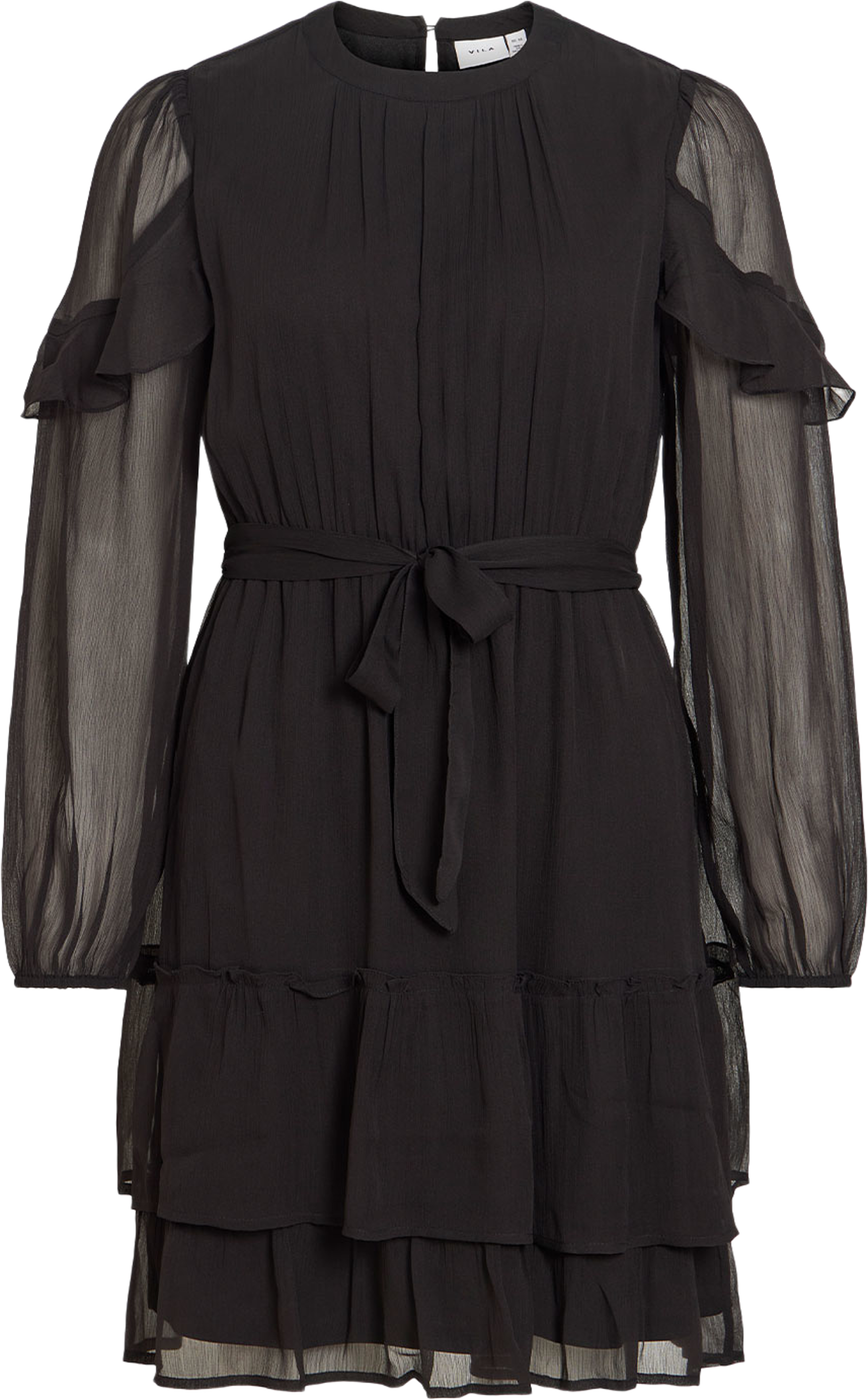 Vielly Flounce Dress, från Vila, i färgen Black Beauty. Klicka för att öppna bilden i stort format