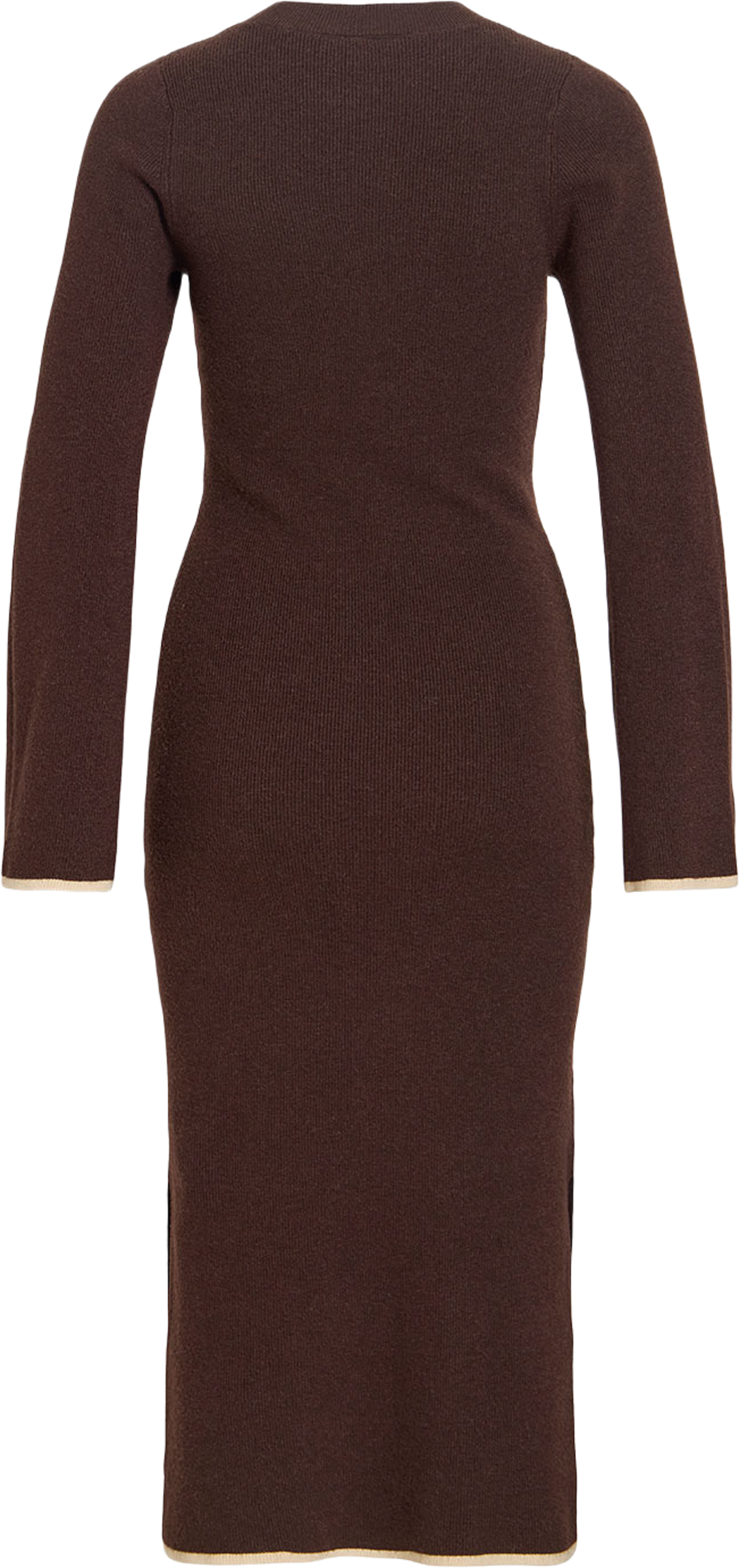 Vikerry Knit Maxi Dress, från Vila, i färgen Coffee Bean Sandshell Edges. Klicka för att öppna bilden i stort format