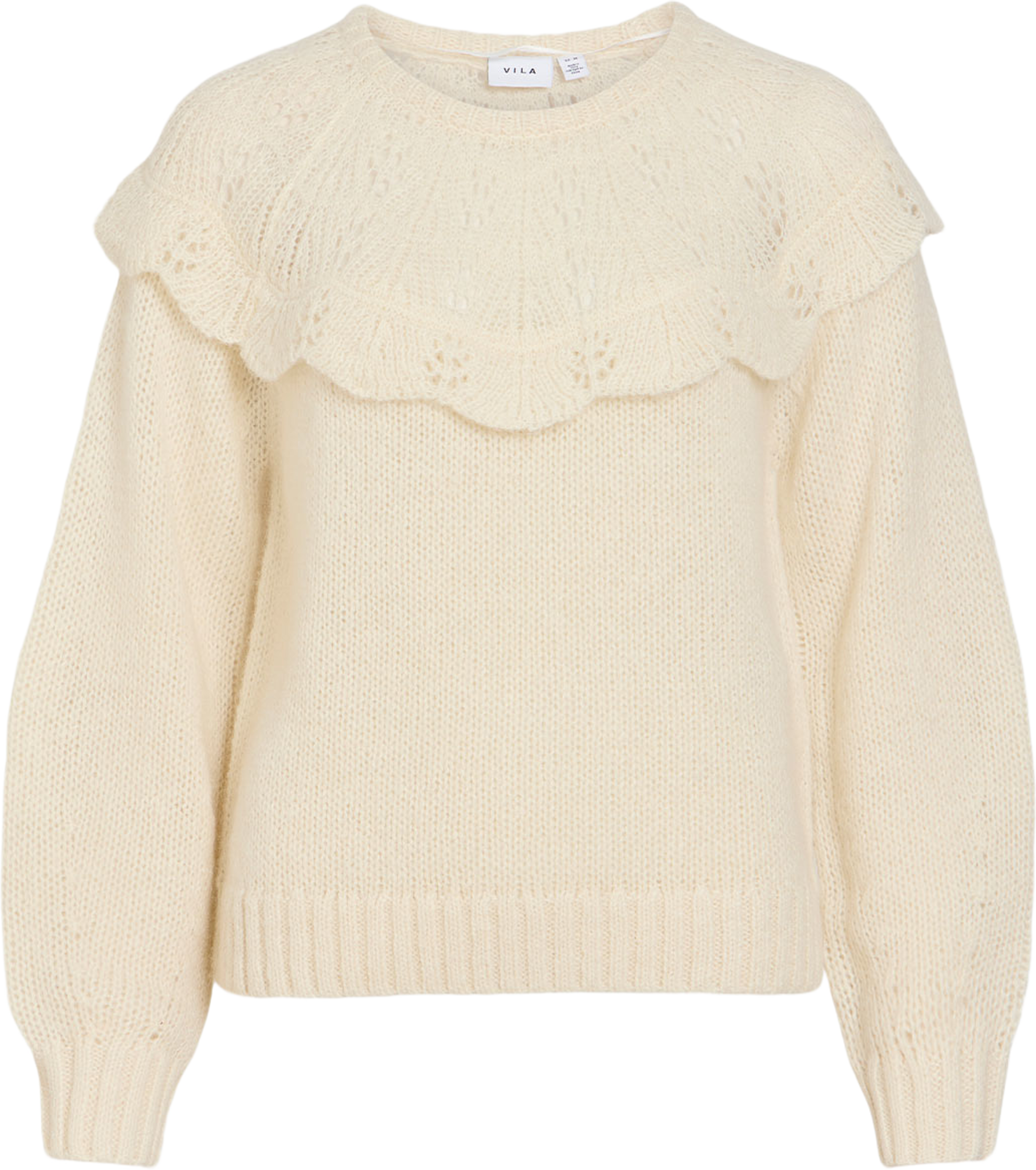 Vimoyano Knit Top, från Vila, i färgen Birch. Klicka för att öppna bilden i stort format