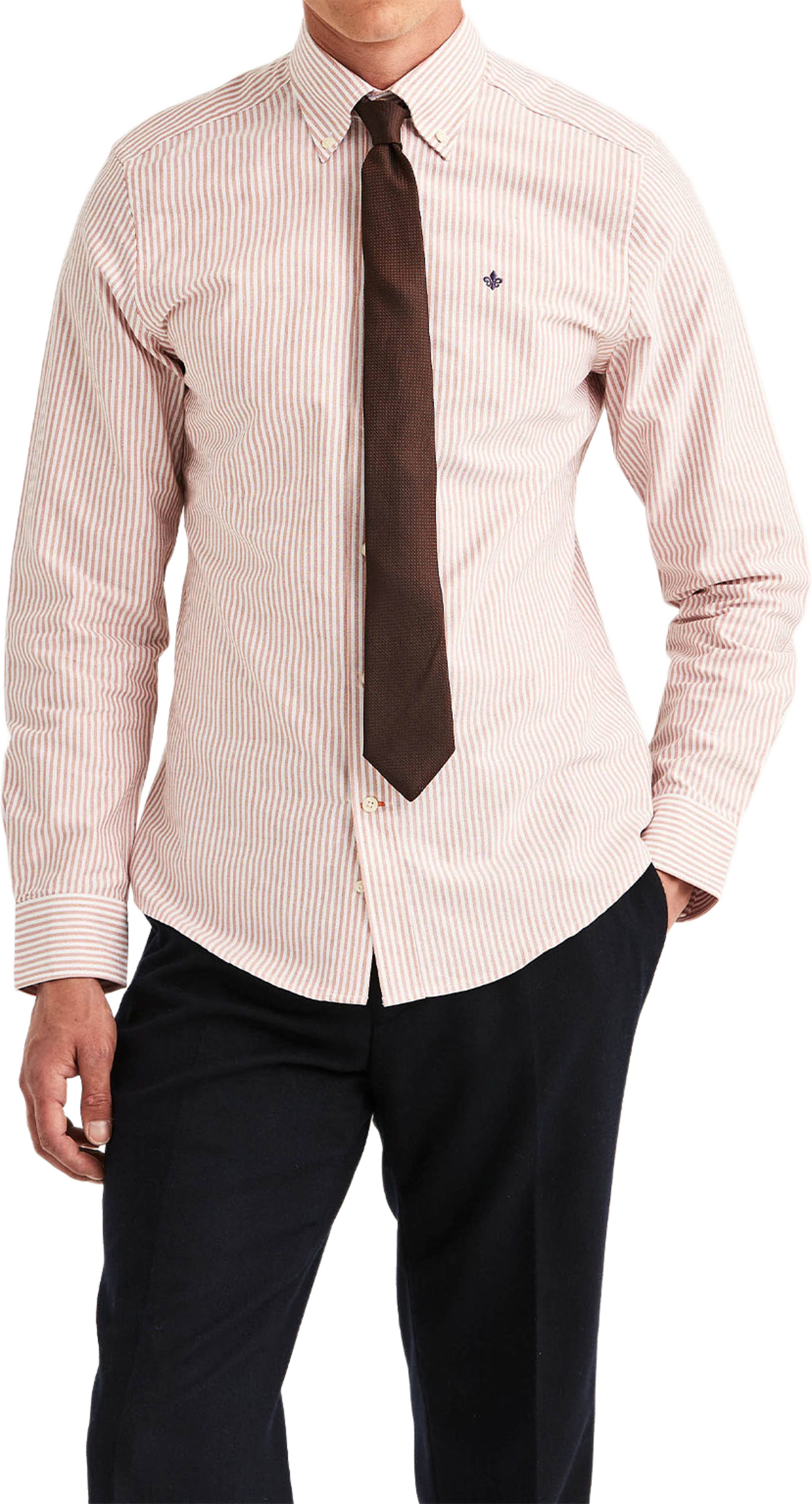 Douglas Oxford Stripe Shirt-Slim Fit, från Morris, i färgen Wine Red. Klicka för att öppna bilden i stort format