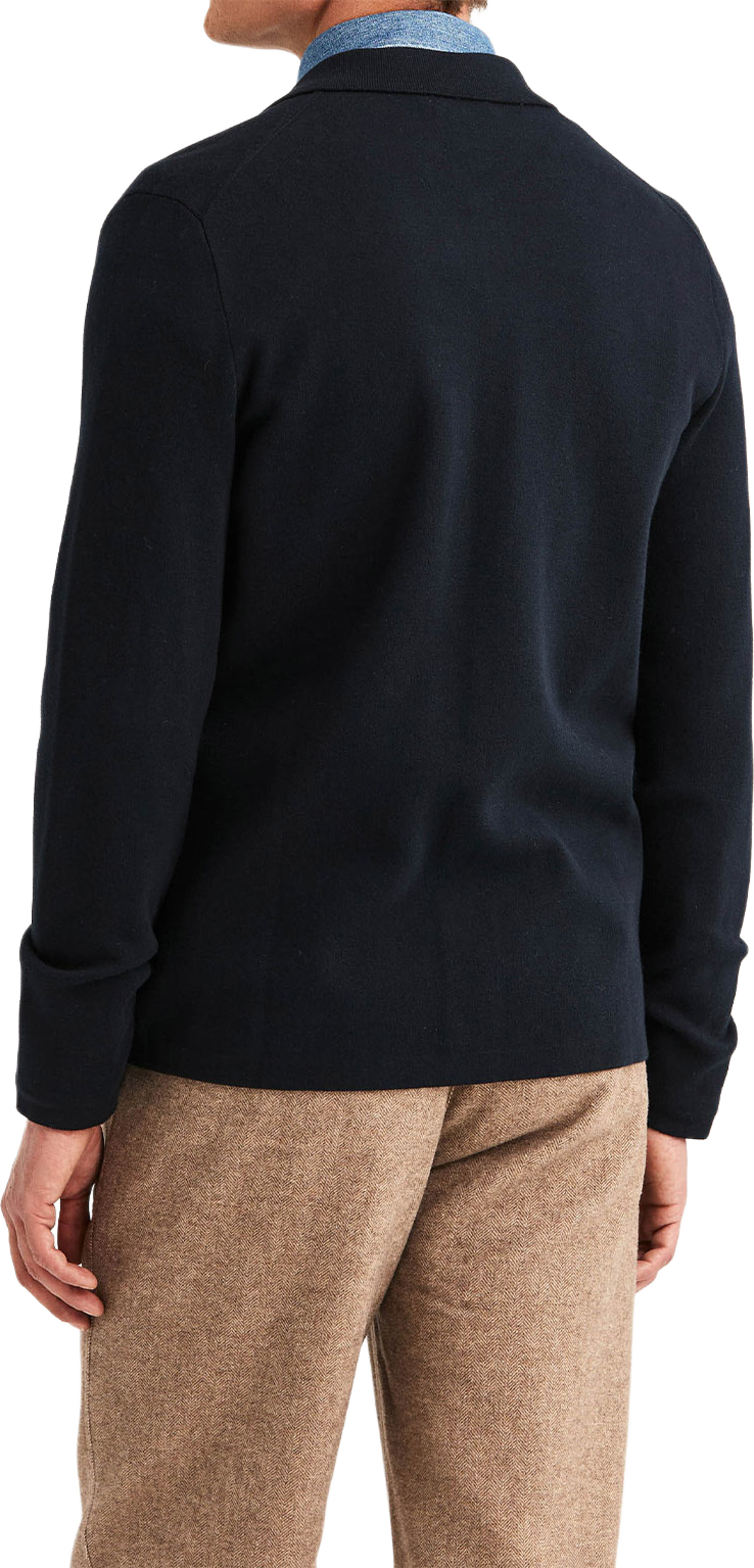 Dudley Knitted Overshirt, från Morris, i färgen Old Blue. Klicka för att öppna bilden i stort format