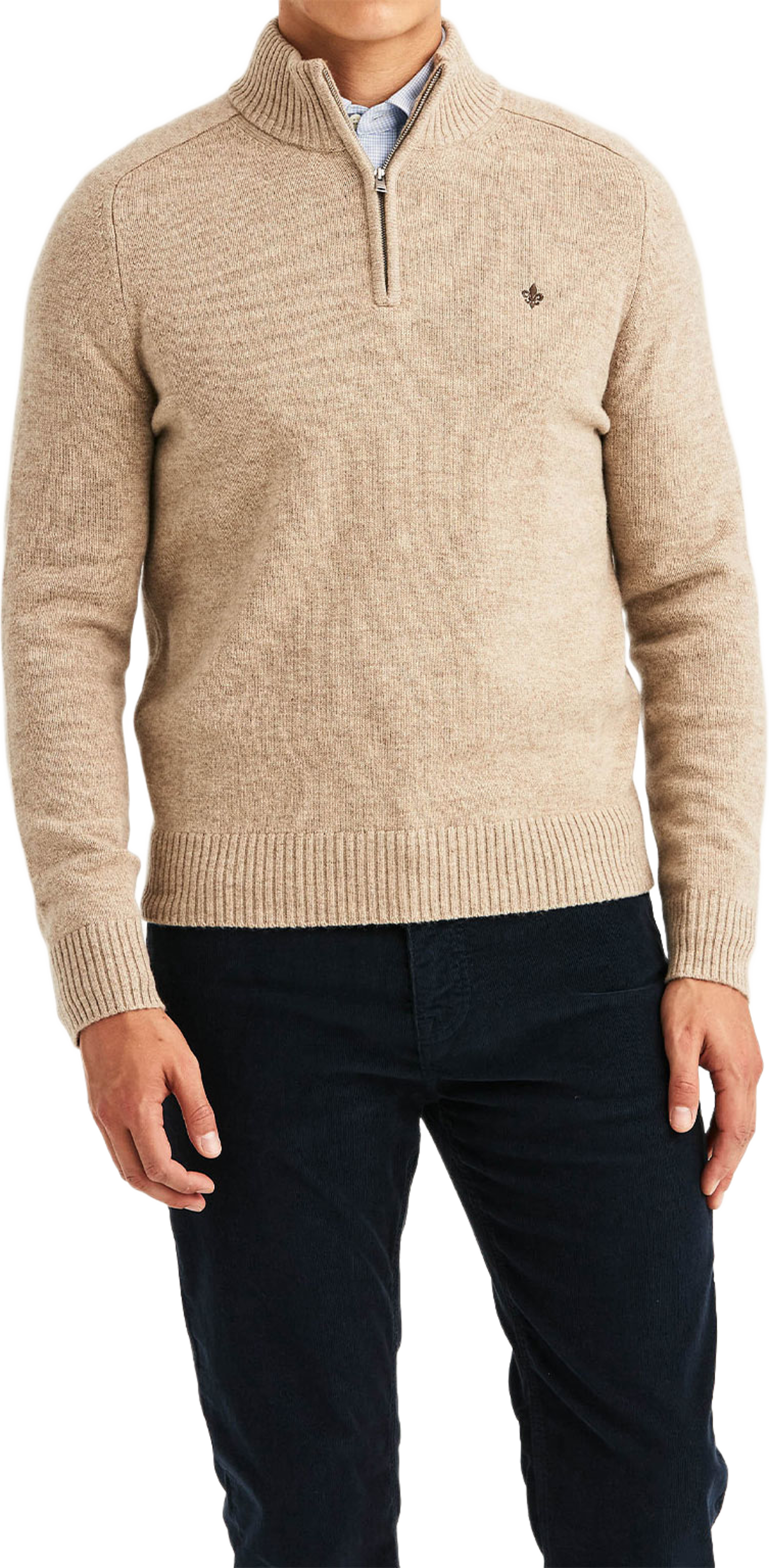 Hertford Half Zip, från Morris, i färgen Khaki. Klicka för att öppna bilden i stort format