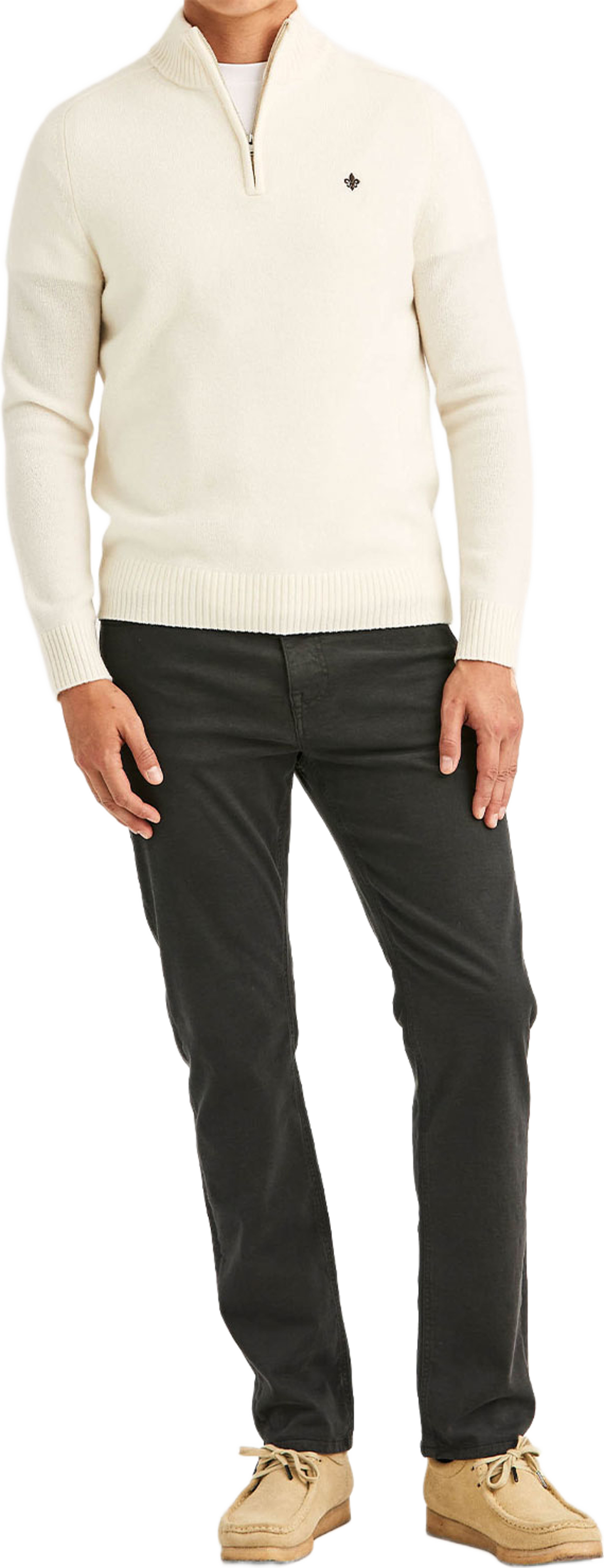 Hertford Half Zip, från Morris, i färgen Off White. Klicka för att öppna bilden i stort format