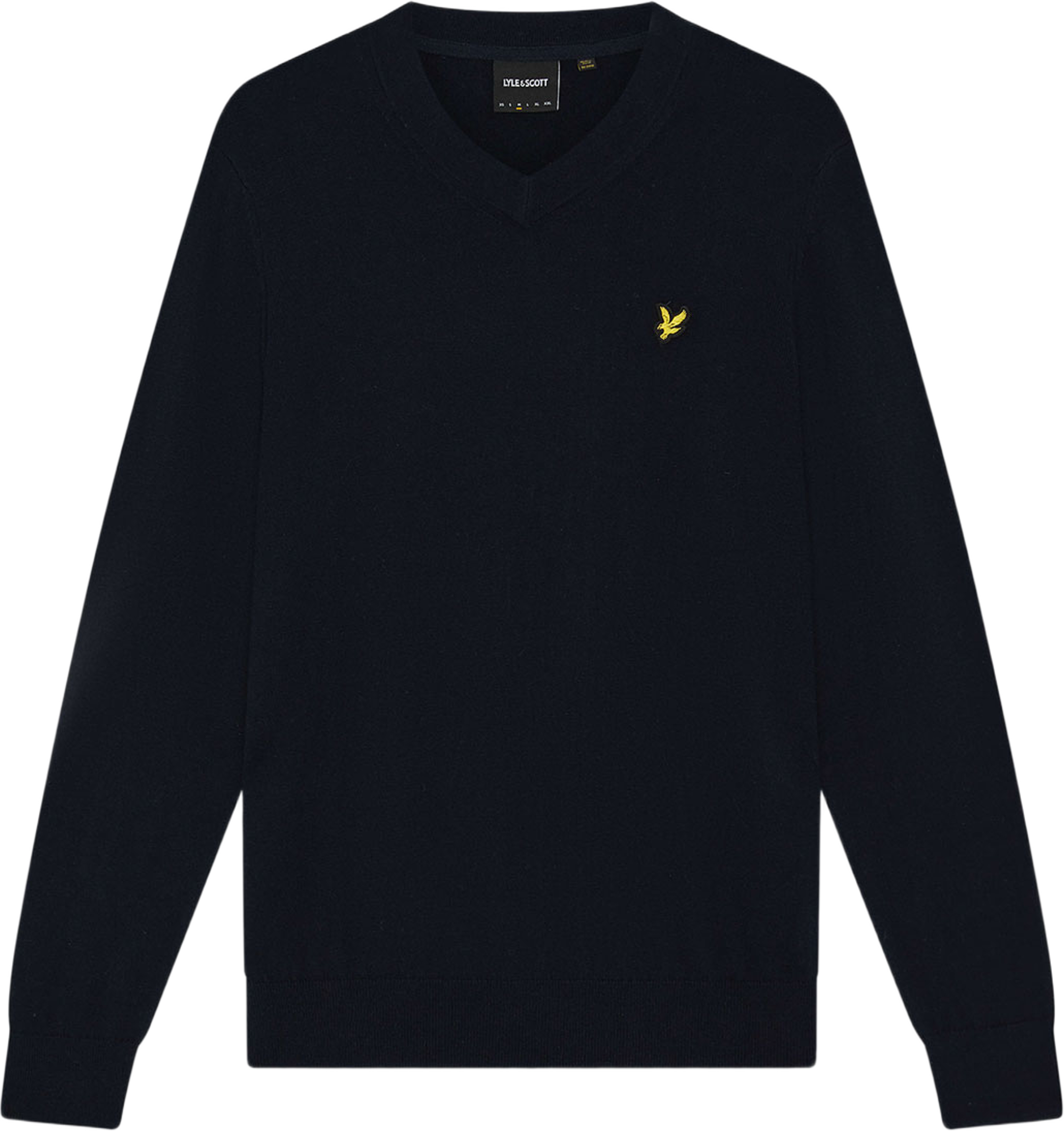 Cotton Merino V Neck Jumper, från Lyle & Scott, i färgen Dark Navy. Klicka för att öppna bilden i stort format