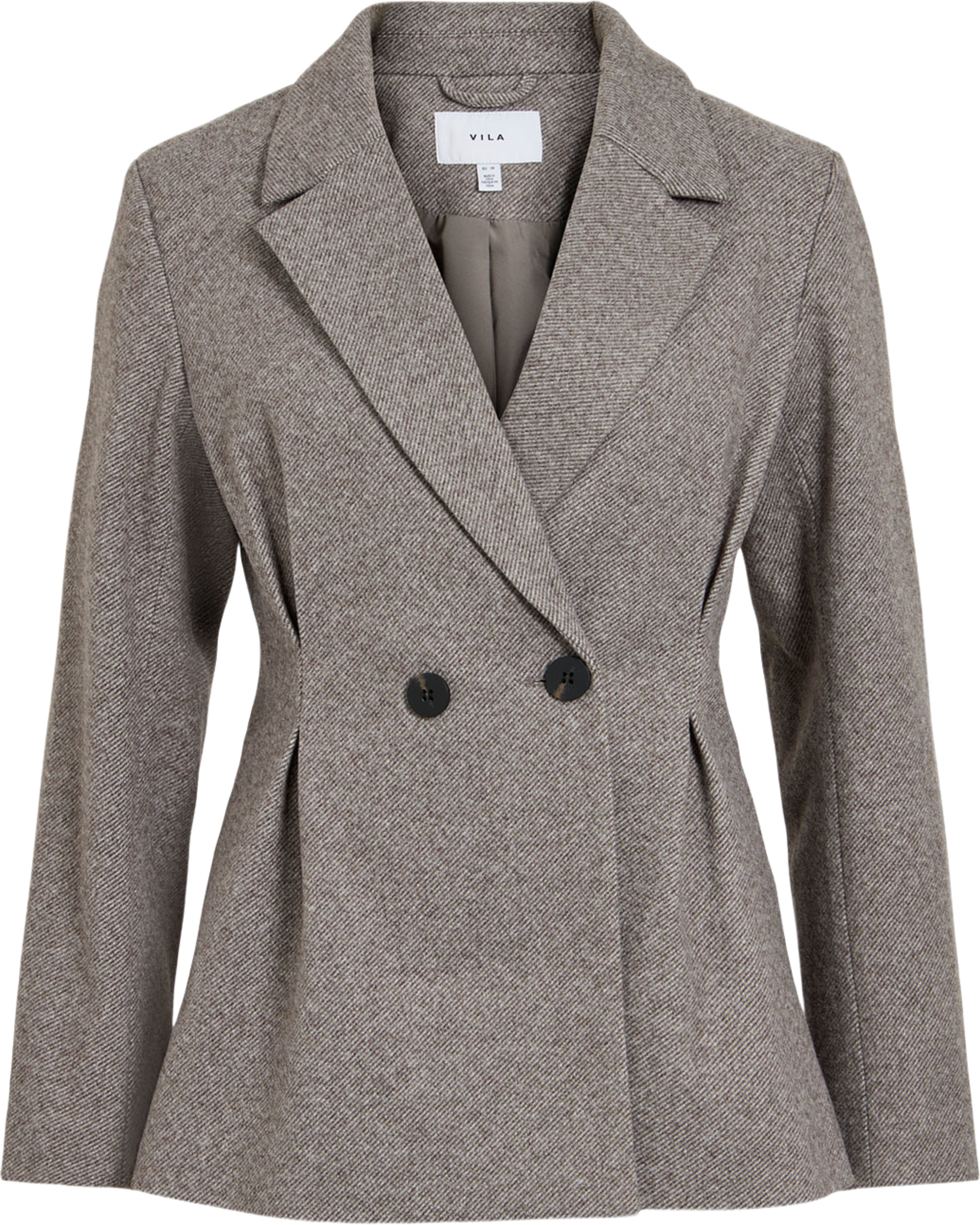 Visolene Waist Jacket, från Vila, i färgen Coffee Bean W. Birch. Klicka för att öppna bilden i stort format
