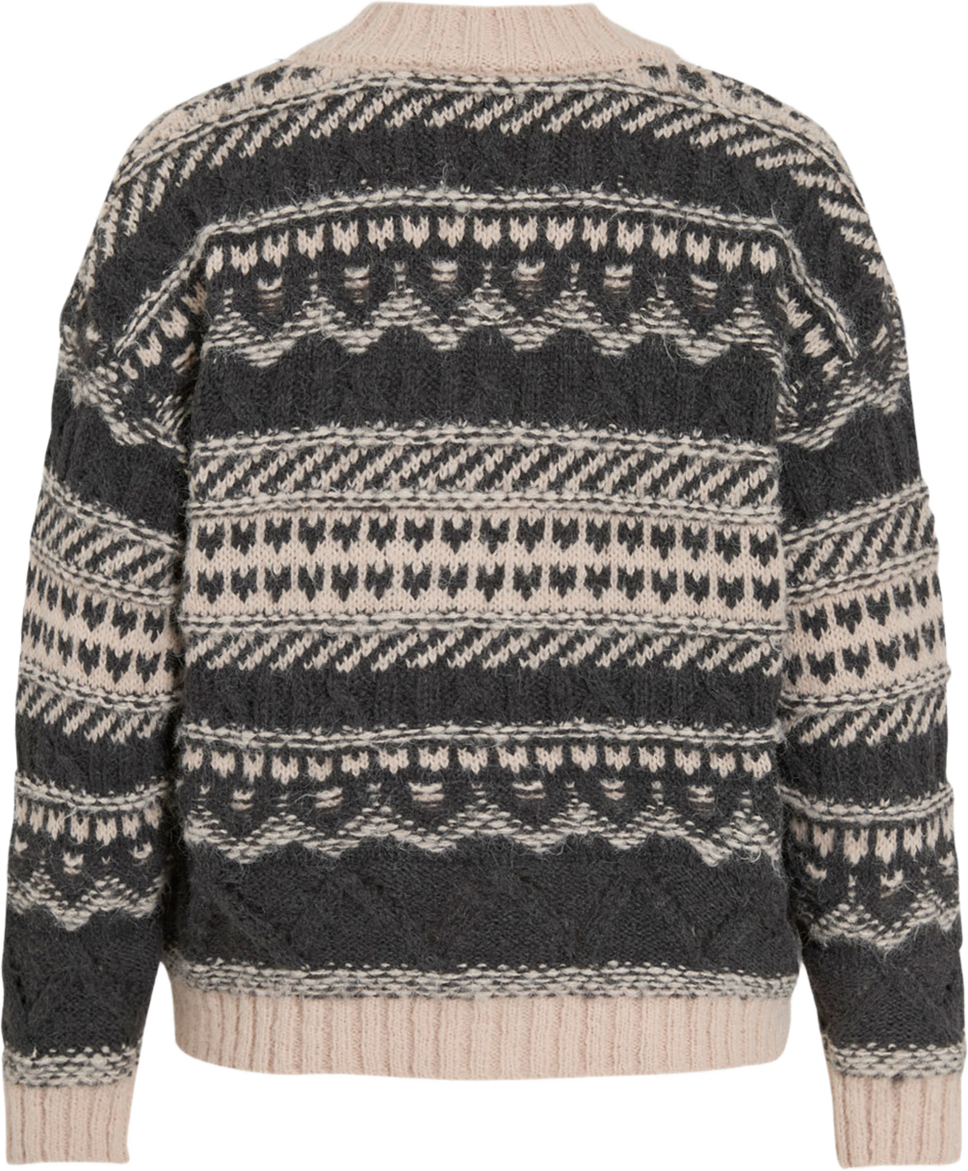 Viandora Jacquard Knit Cardigan, från Vila, i färgen Dark Grey Melange Nm. Klicka för att öppna bilden i stort format