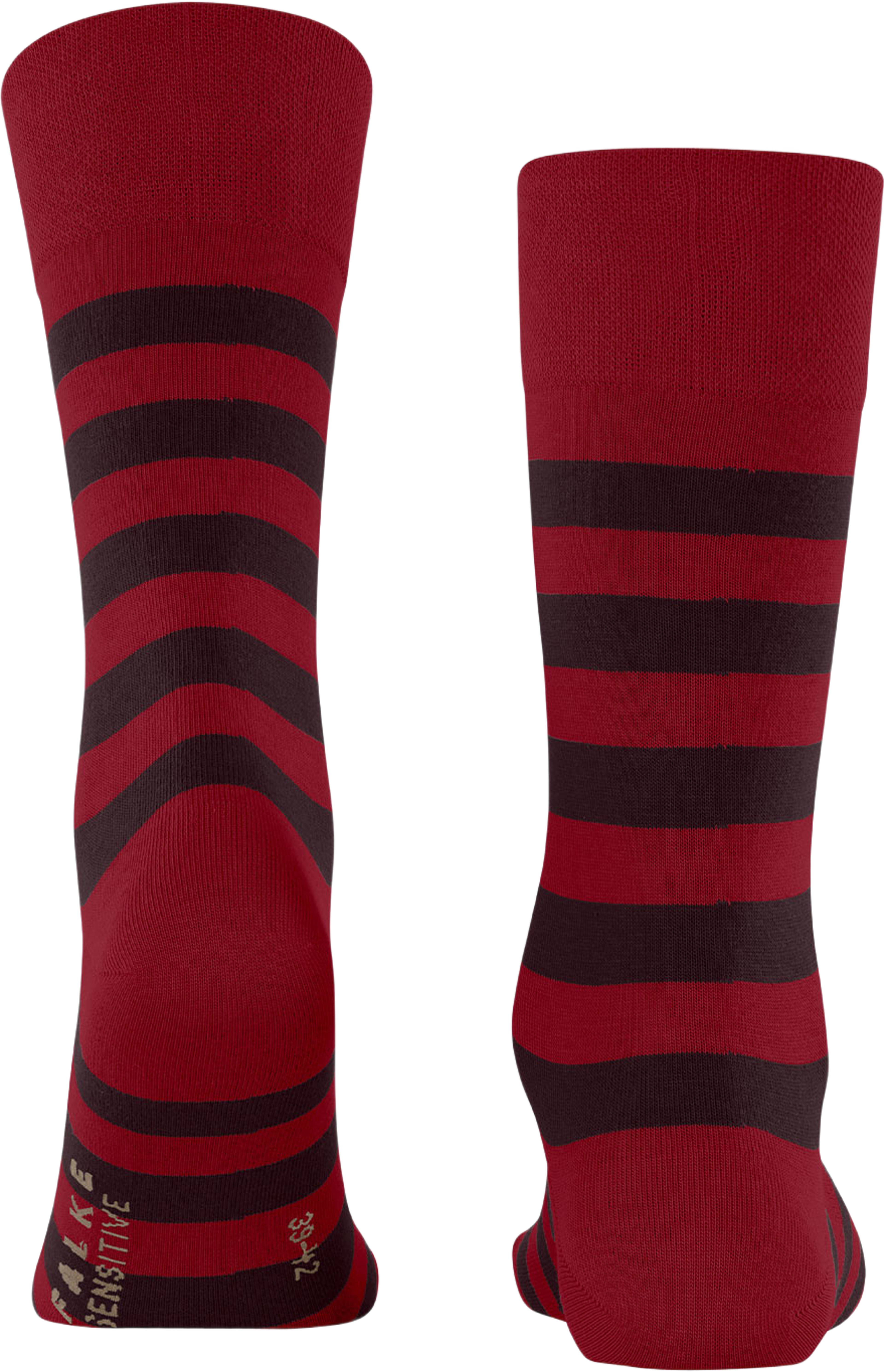 Sensitive Mapped Line sock, från Falke, i färgen Scarlet. Klicka för att öppna bilden i stort format