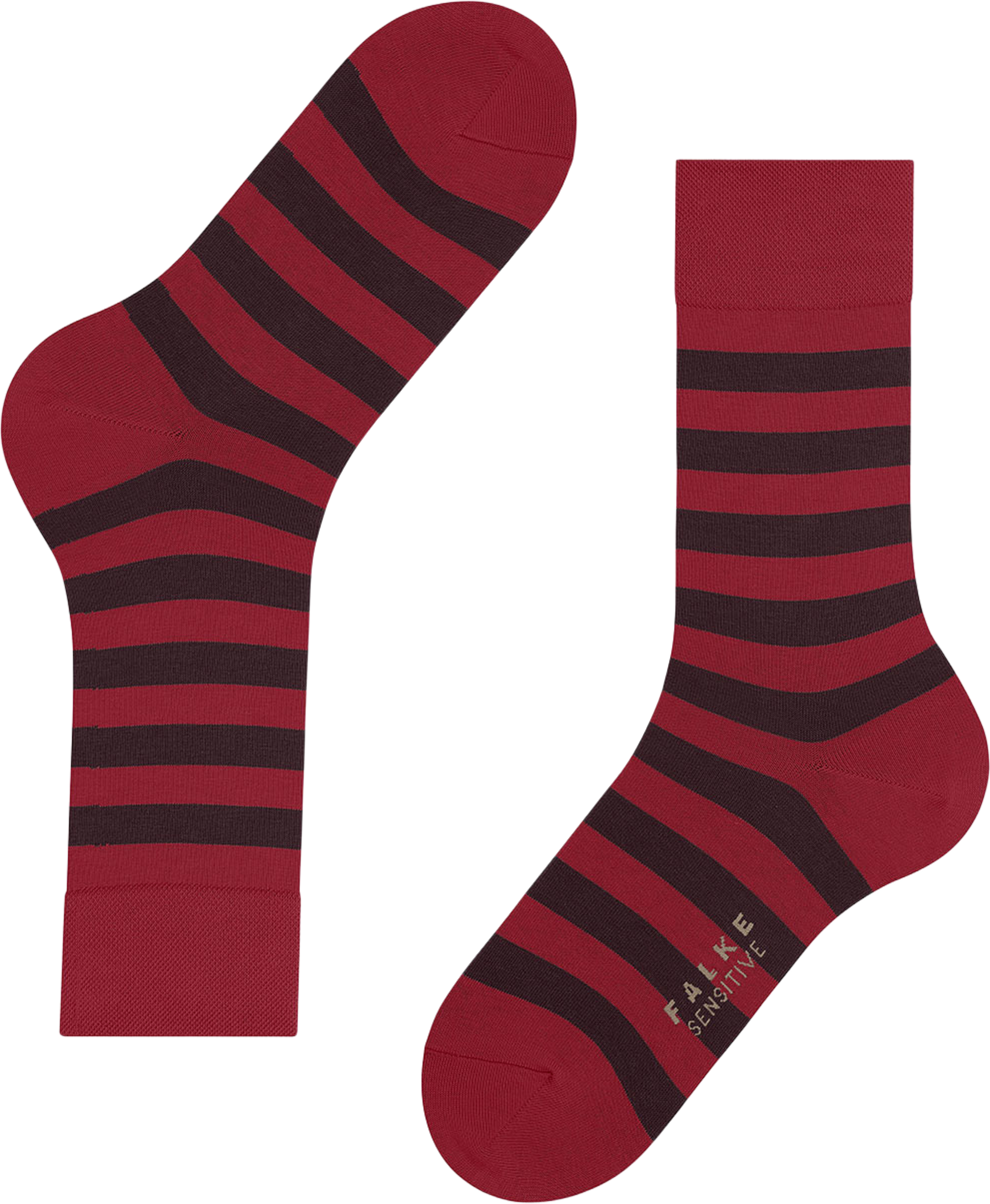 Sensitive Mapped Line sock, från Falke, i färgen Scarlet. Klicka för att öppna bilden i stort format