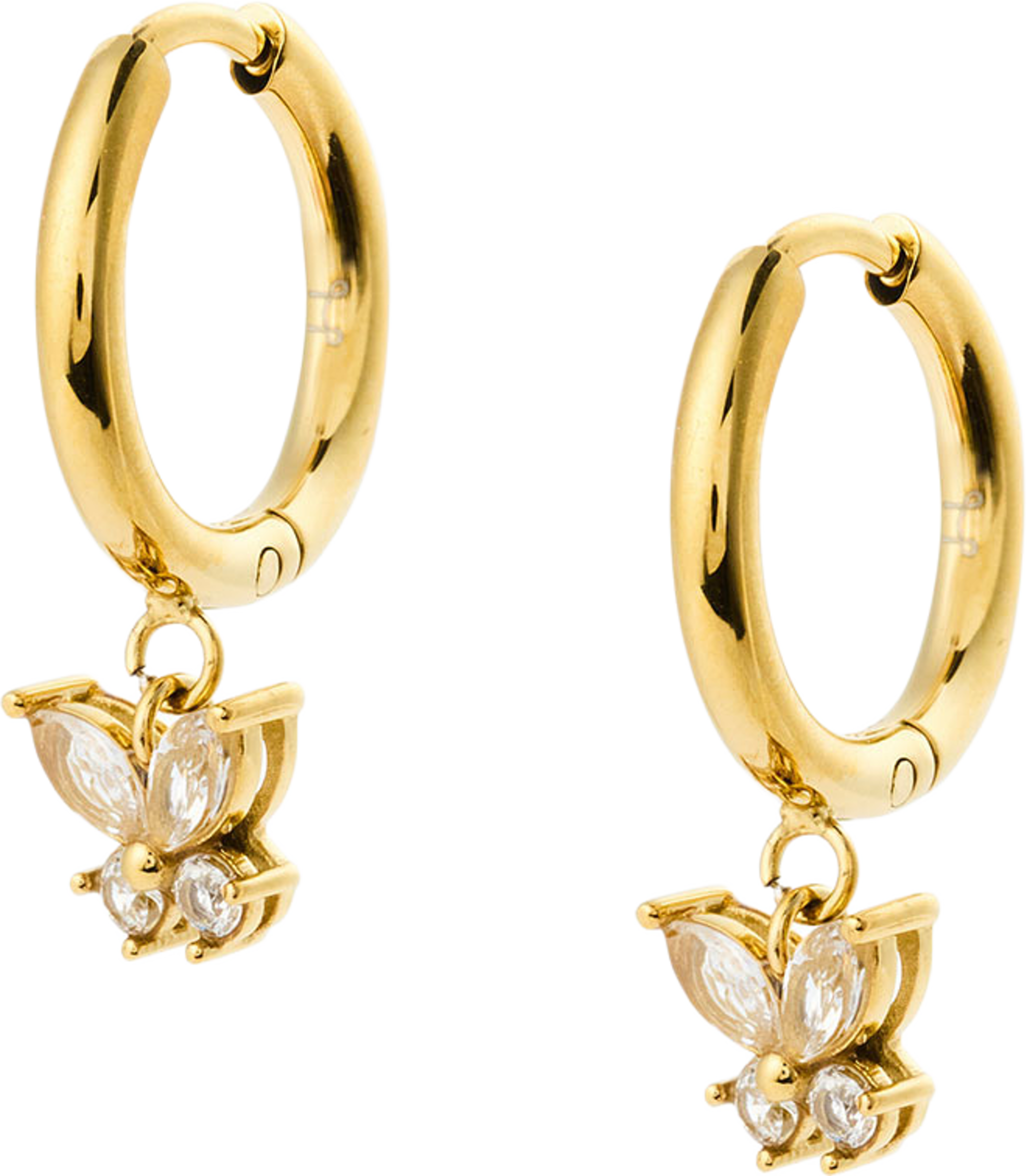 Butterfly Gold Hoops, från Mockberg, i färgen Gold. Klicka för att öppna bilden i stort format