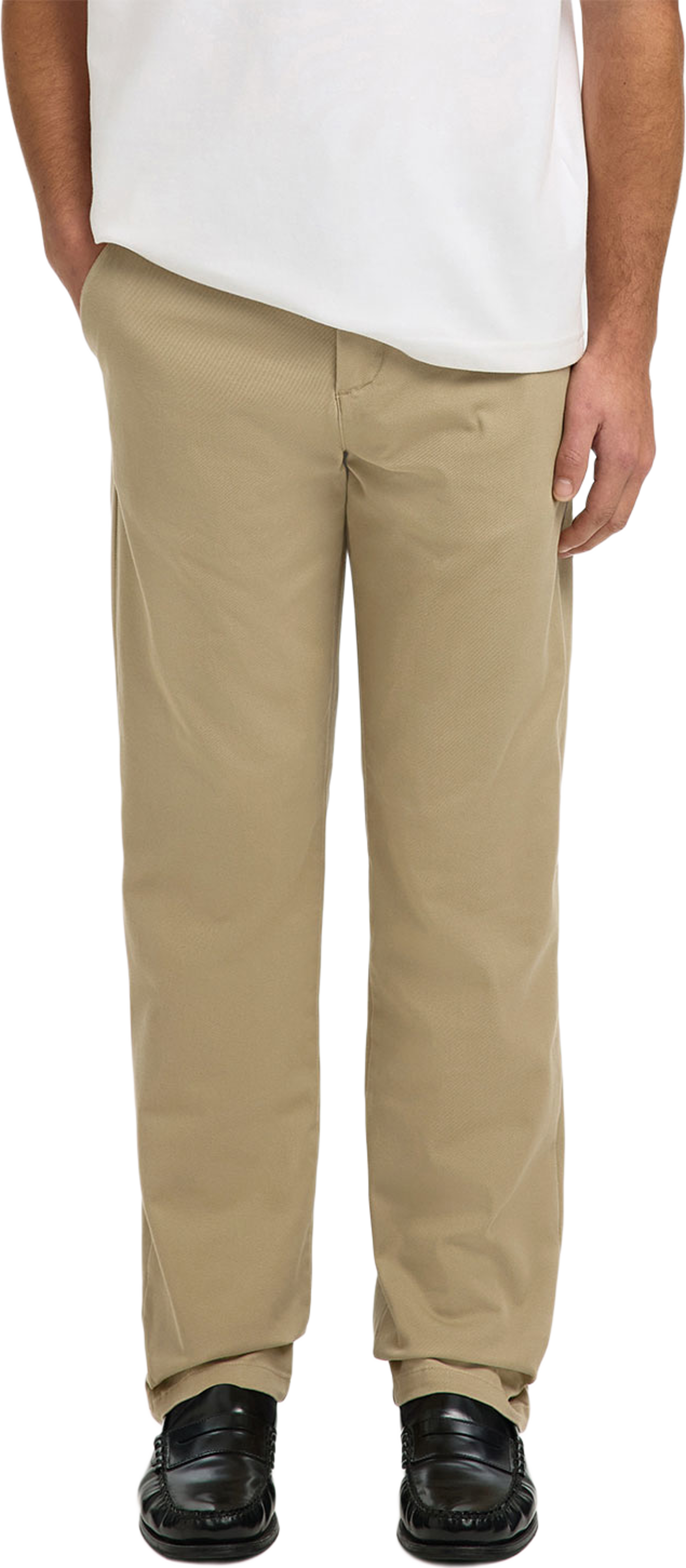 Miles Straight Twill Pant, från Selected, i färgen Greige. Klicka för att öppna bilden i stort format