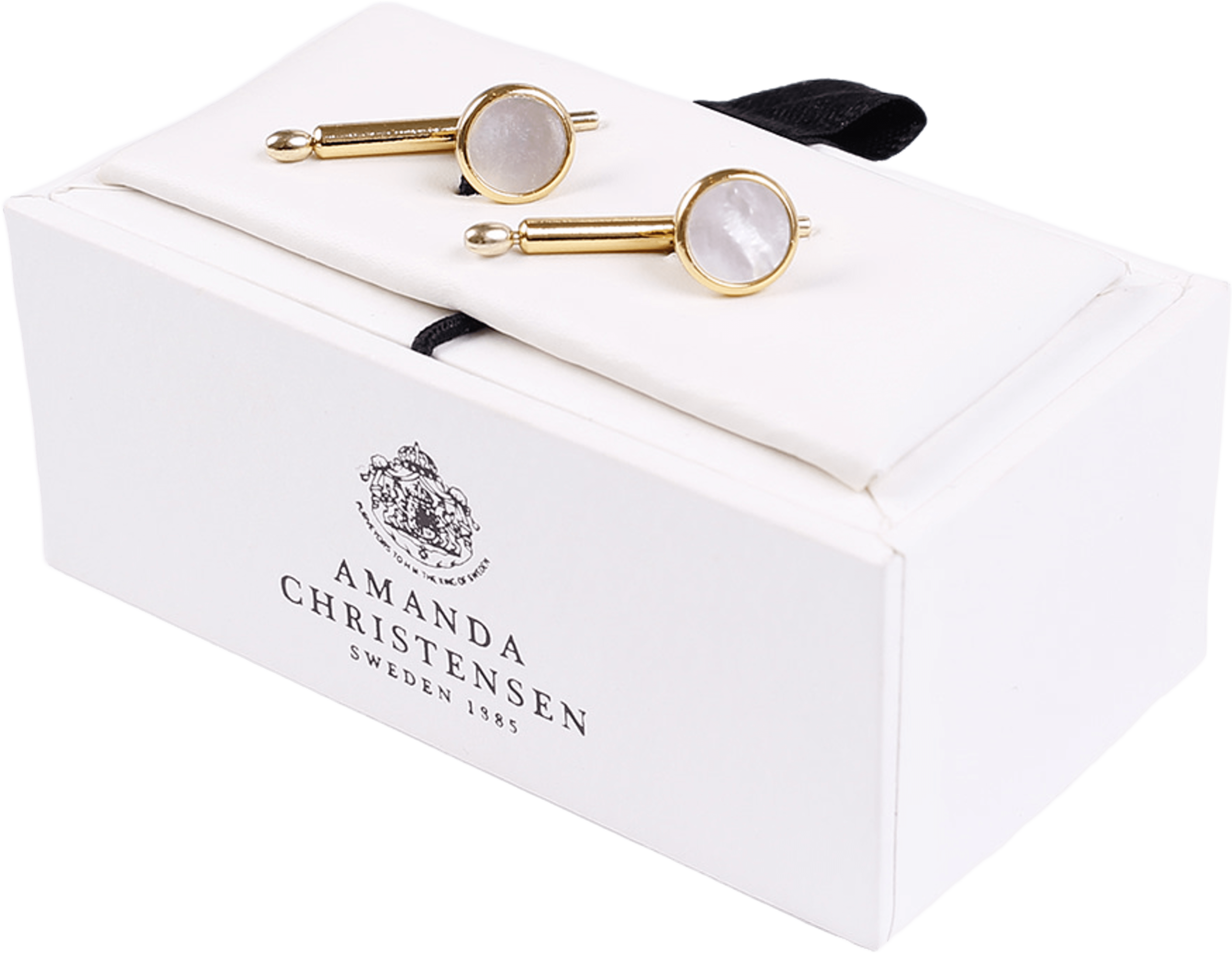 Skjortknappar i nickelfri mässing, 2-pack, från Amanda Christensen, i färgen Gold. Klicka för att öppna bilden i stort format