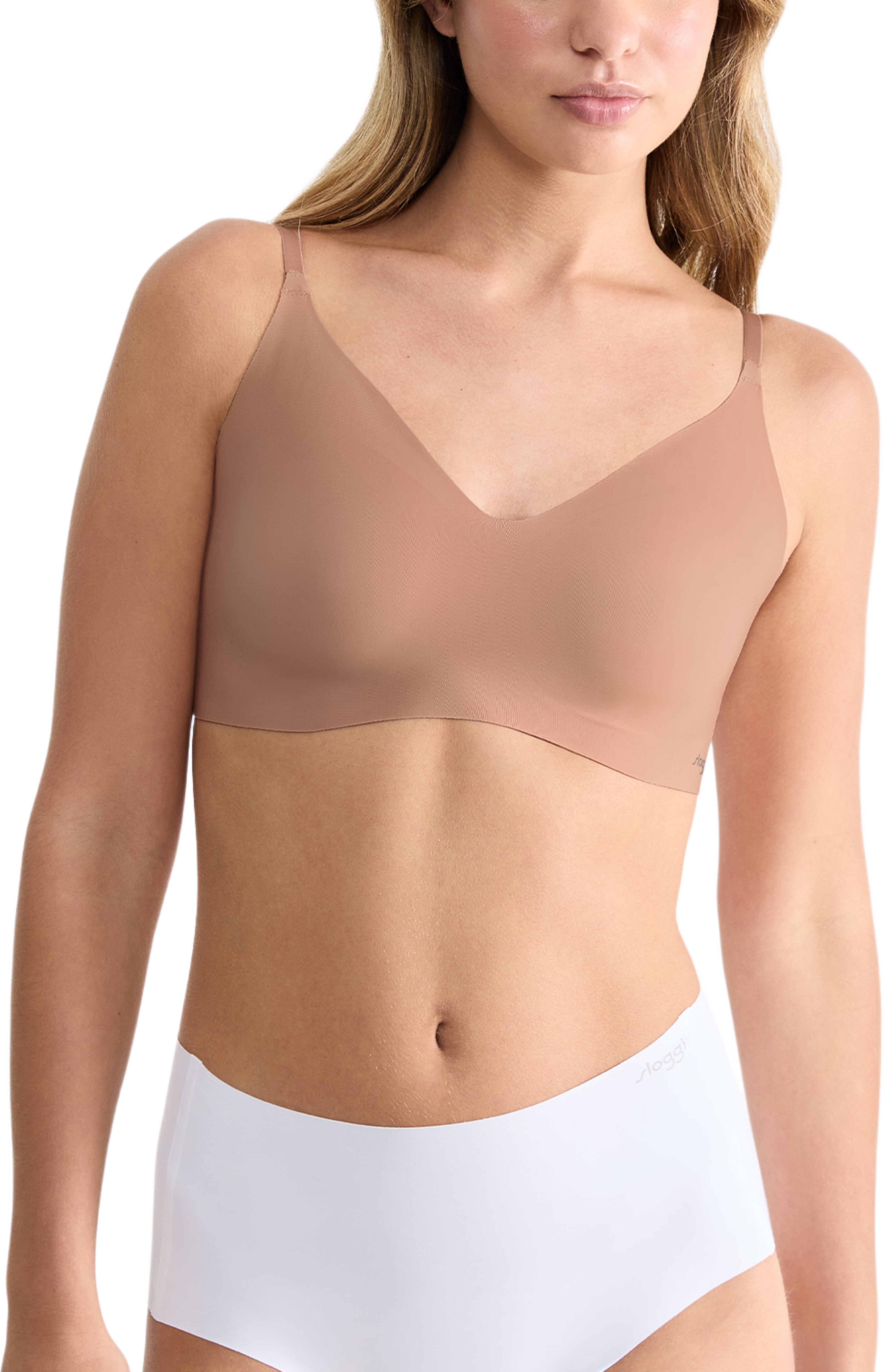 ZERO Microfibre 2.0 Bralette, från Sloggi, i färgen Cameo Brown. Klicka för att öppna bilden i stort format