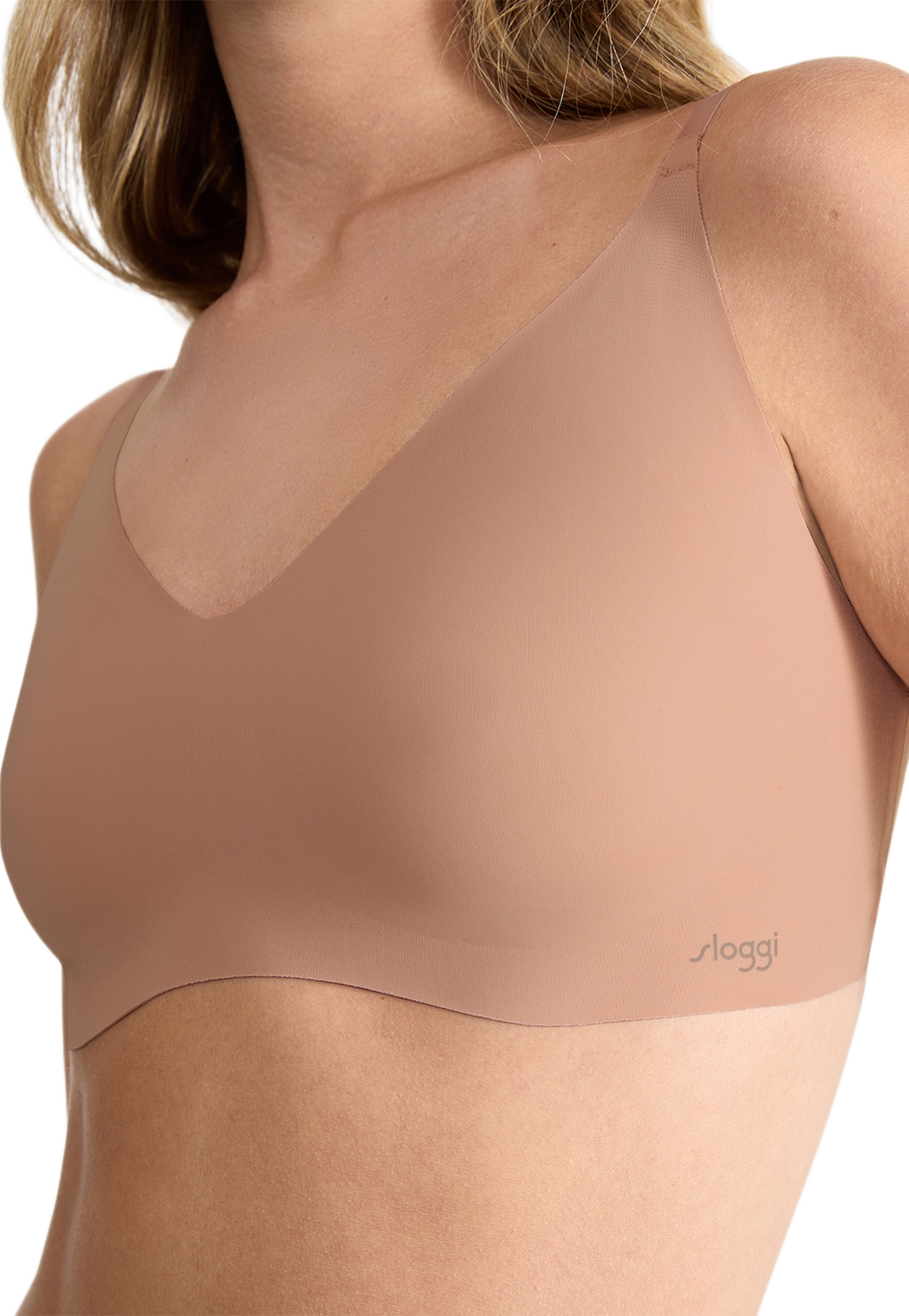 ZERO Microfibre 2.0 Bralette, från Sloggi, i färgen Cameo Brown. Klicka för att öppna bilden i stort format
