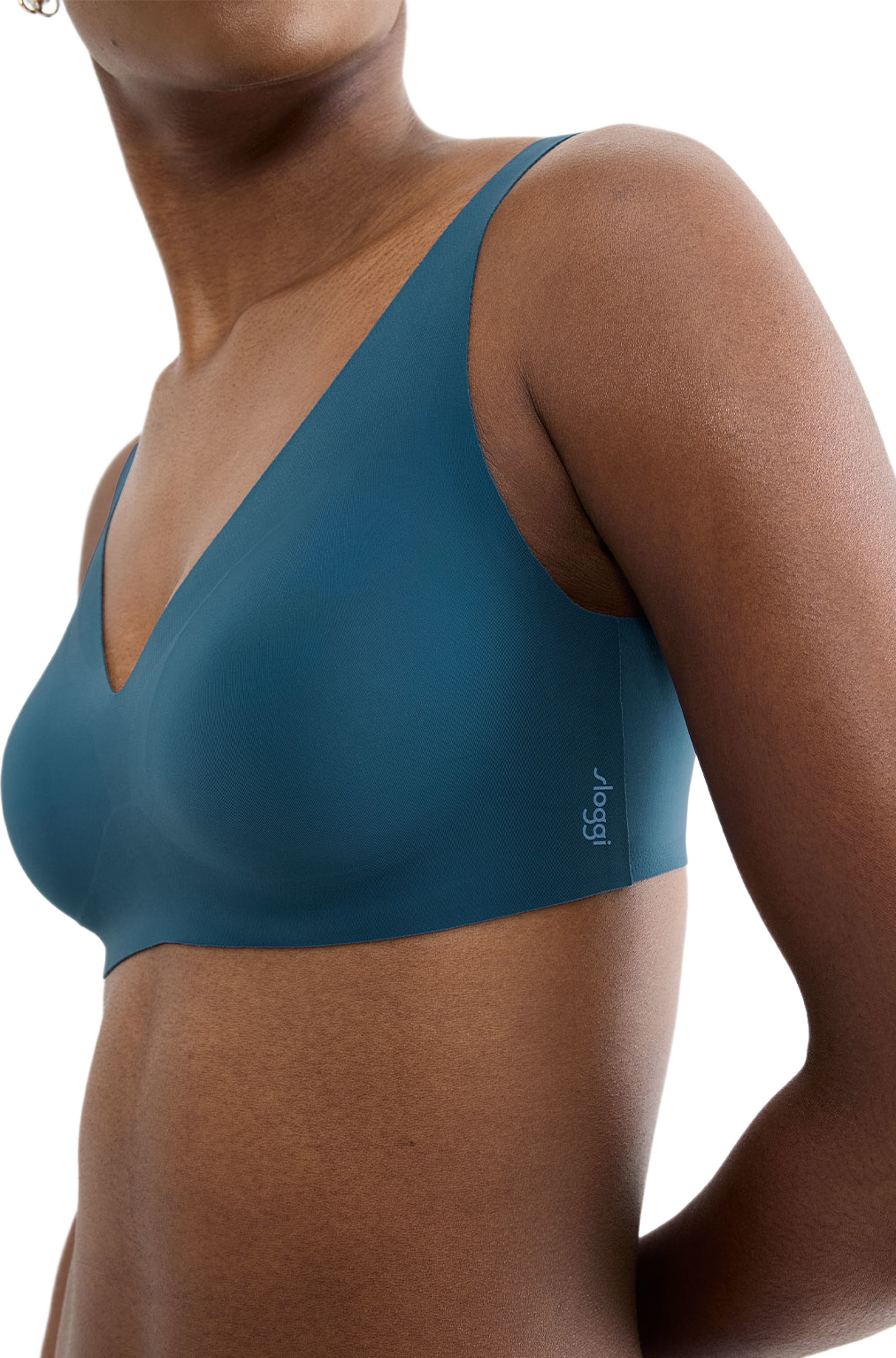 ZERO Feel 2.0 Soft Bra, från Sloggi, i färgen Smoky Blue. Klicka för att öppna bilden i stort format