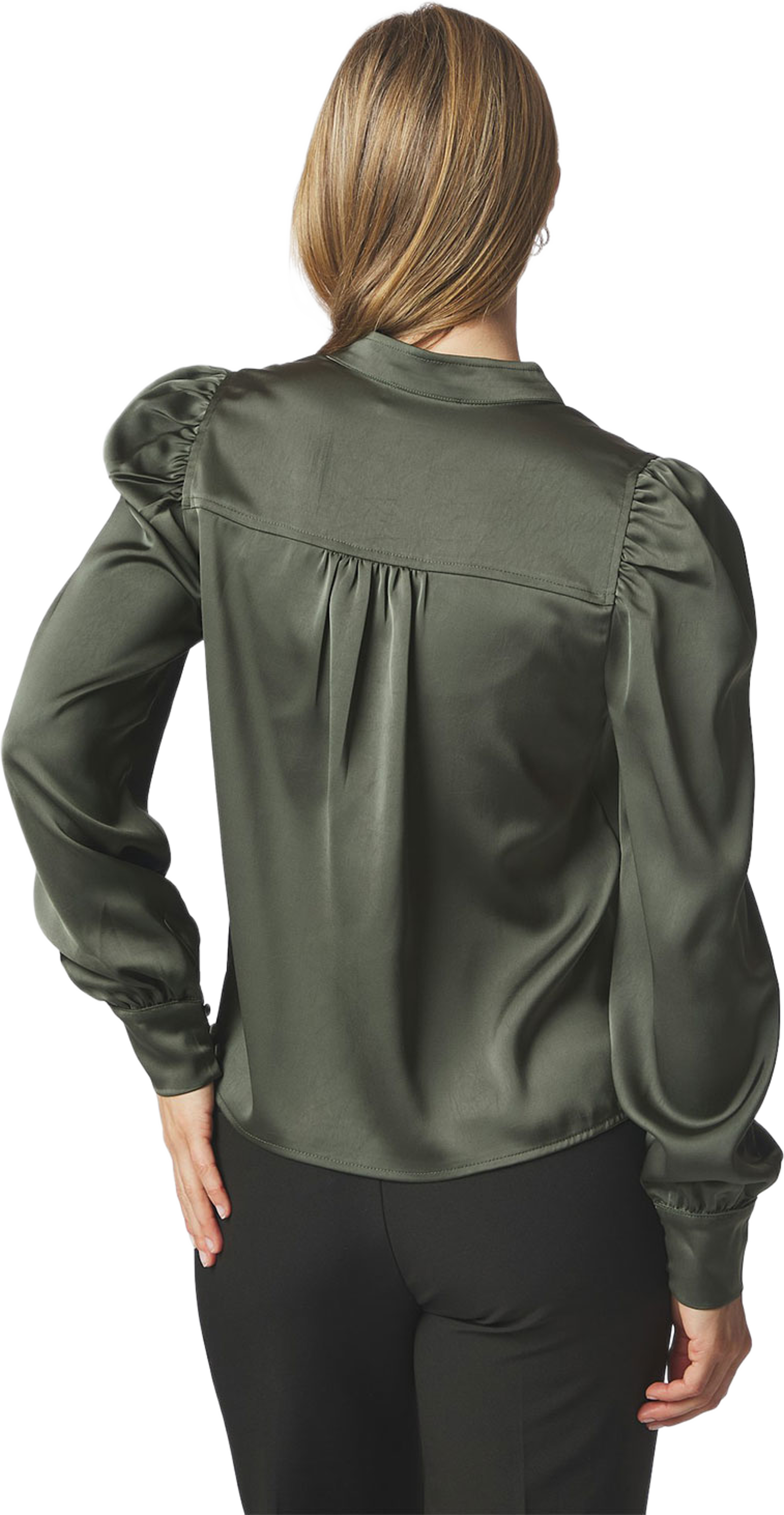 Rosslyn Heavy Sateen Blouse, från Neo Noir, i färgen Deep Green. Klicka för att öppna bilden i stort format
