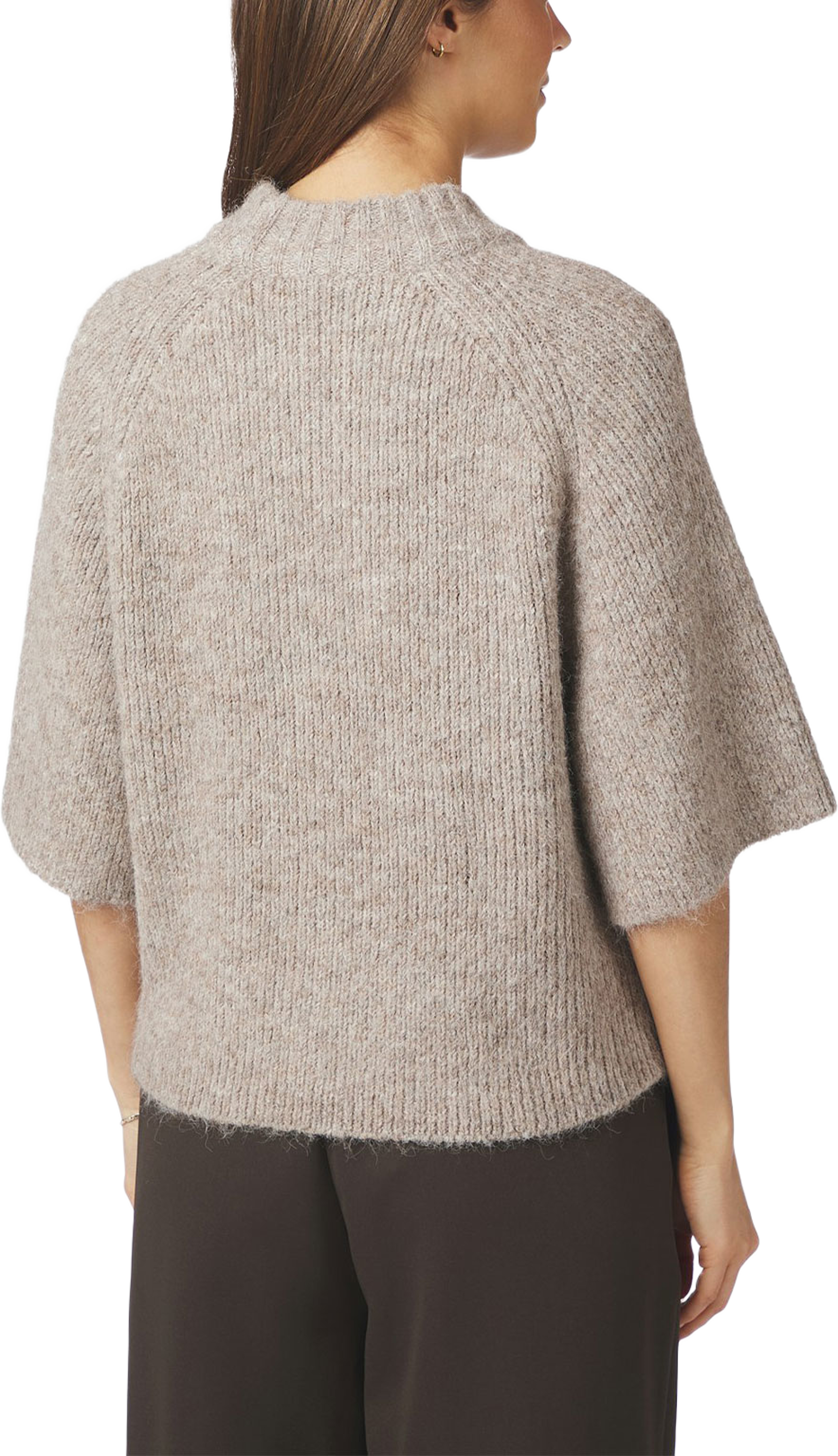 Bandi Fluffy Knit Blouse, från Neo Noir, i färgen Beige Melange. Klicka för att öppna bilden i stort format