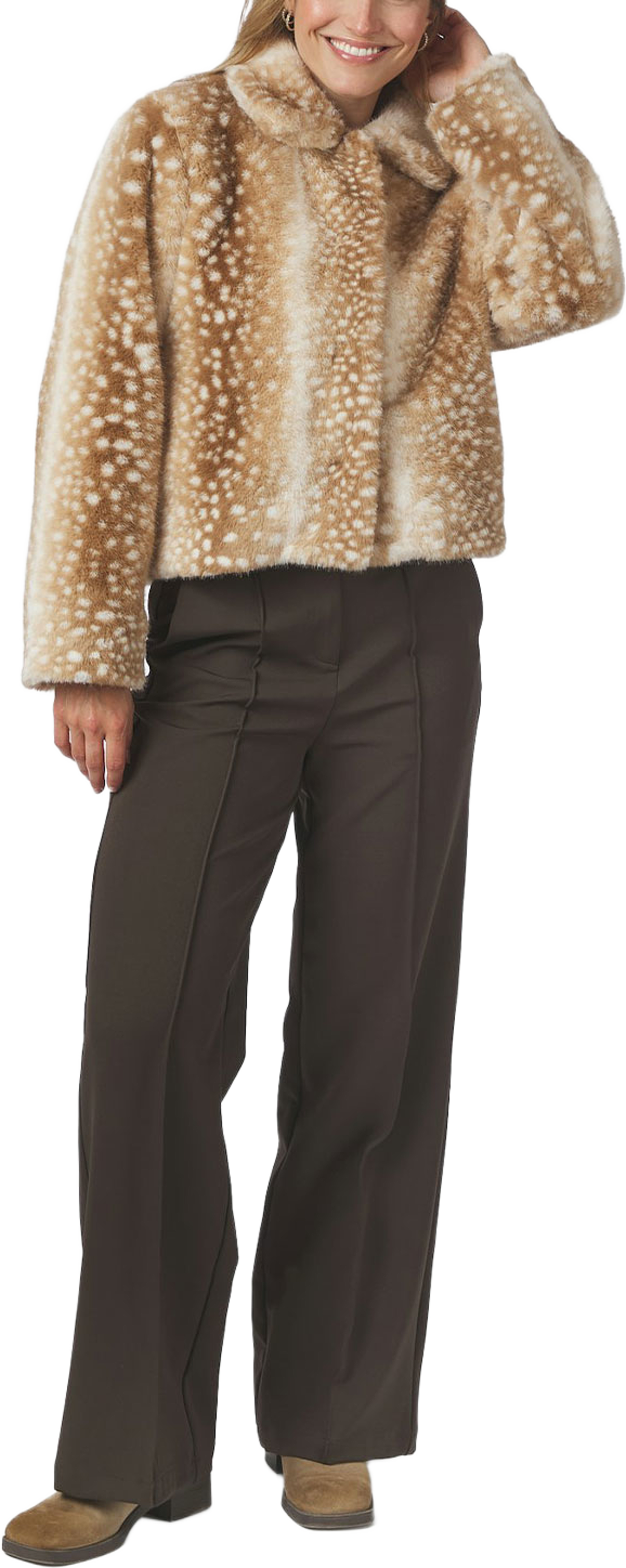 Camina Faux Fur Jacket, från Neo Noir, i färgen Beige. Klicka för att öppna bilden i stort format