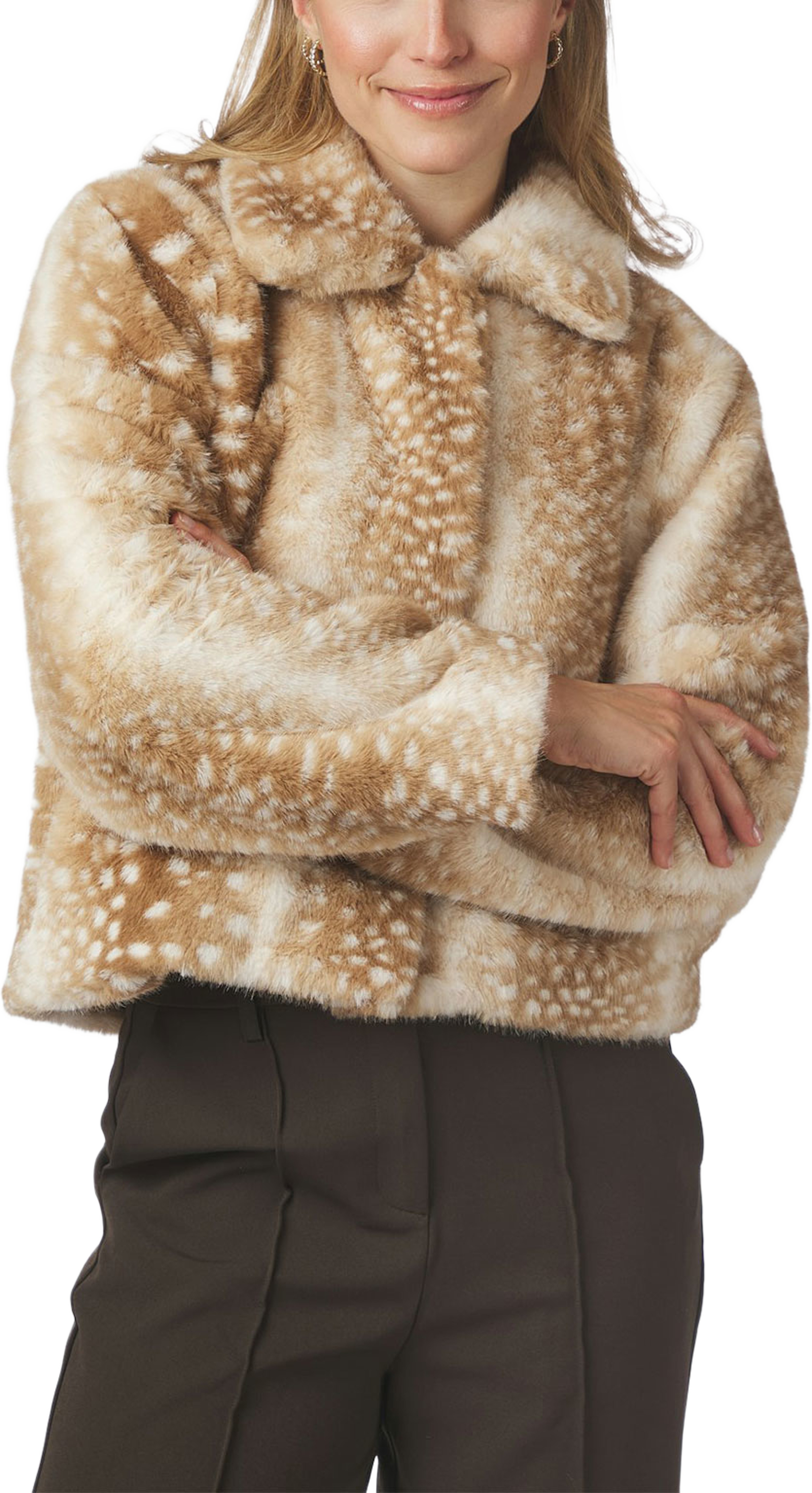 Camina Faux Fur Jacket, från Neo Noir, i färgen Beige. Klicka för att öppna bilden i stort format