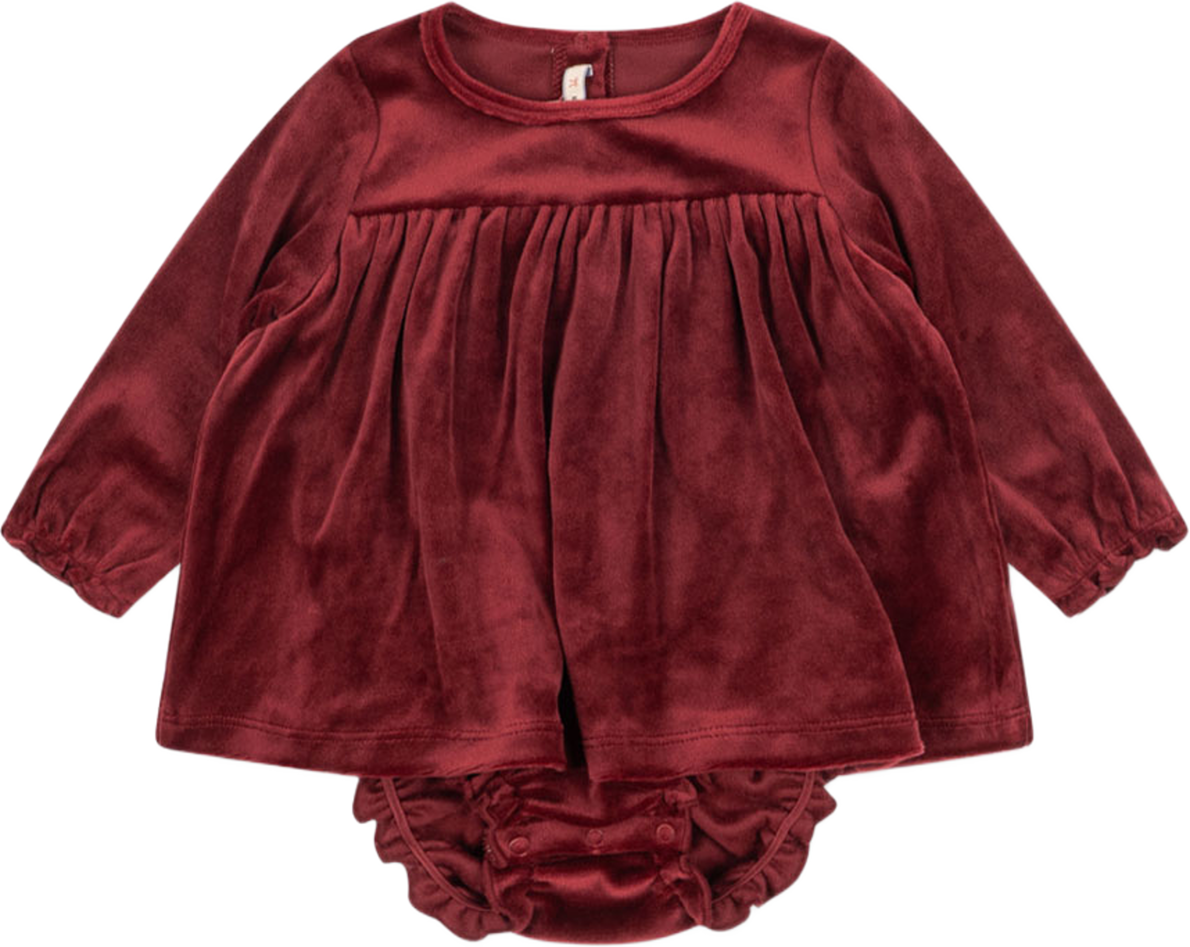 Jingle Romper Dress Grs, från Konges Sløjd, i färgen Red Dahlia. Klicka för att öppna bilden i stort format