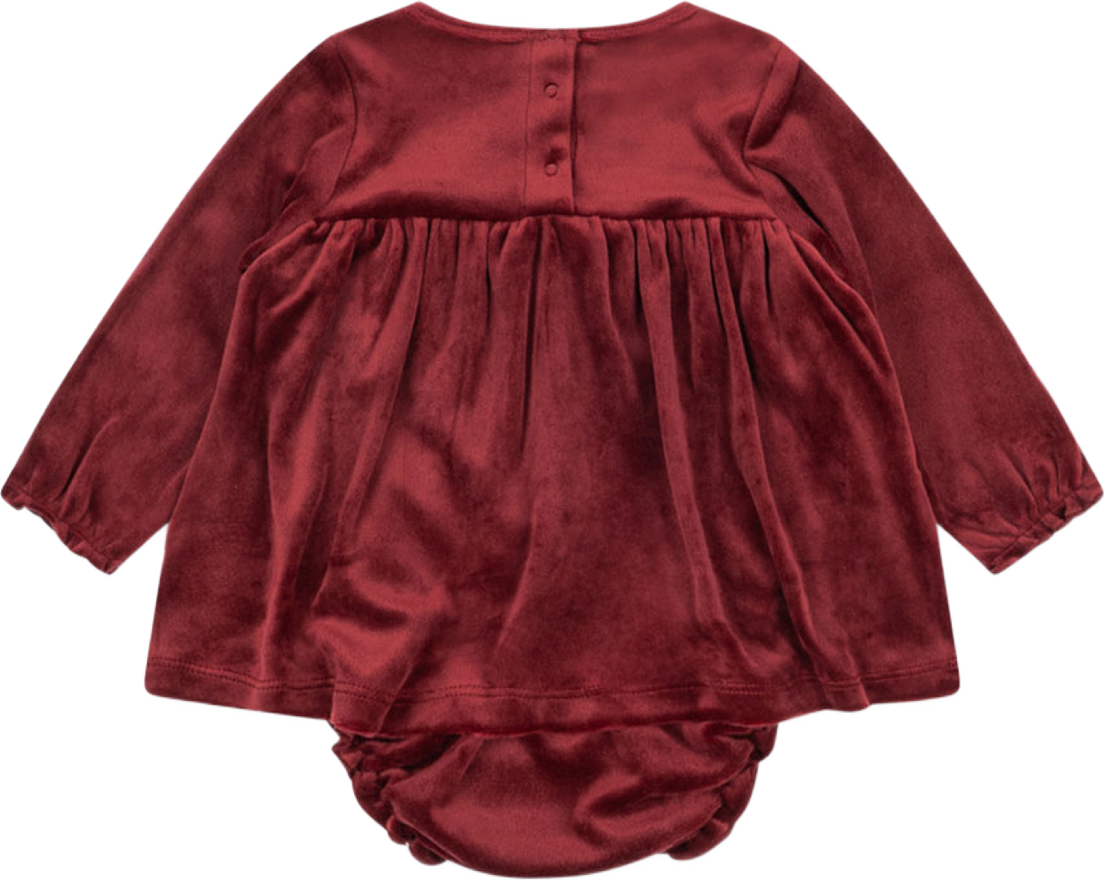 Jingle Romper Dress Grs, från Konges Sløjd, i färgen Red Dahlia. Klicka för att öppna bilden i stort format