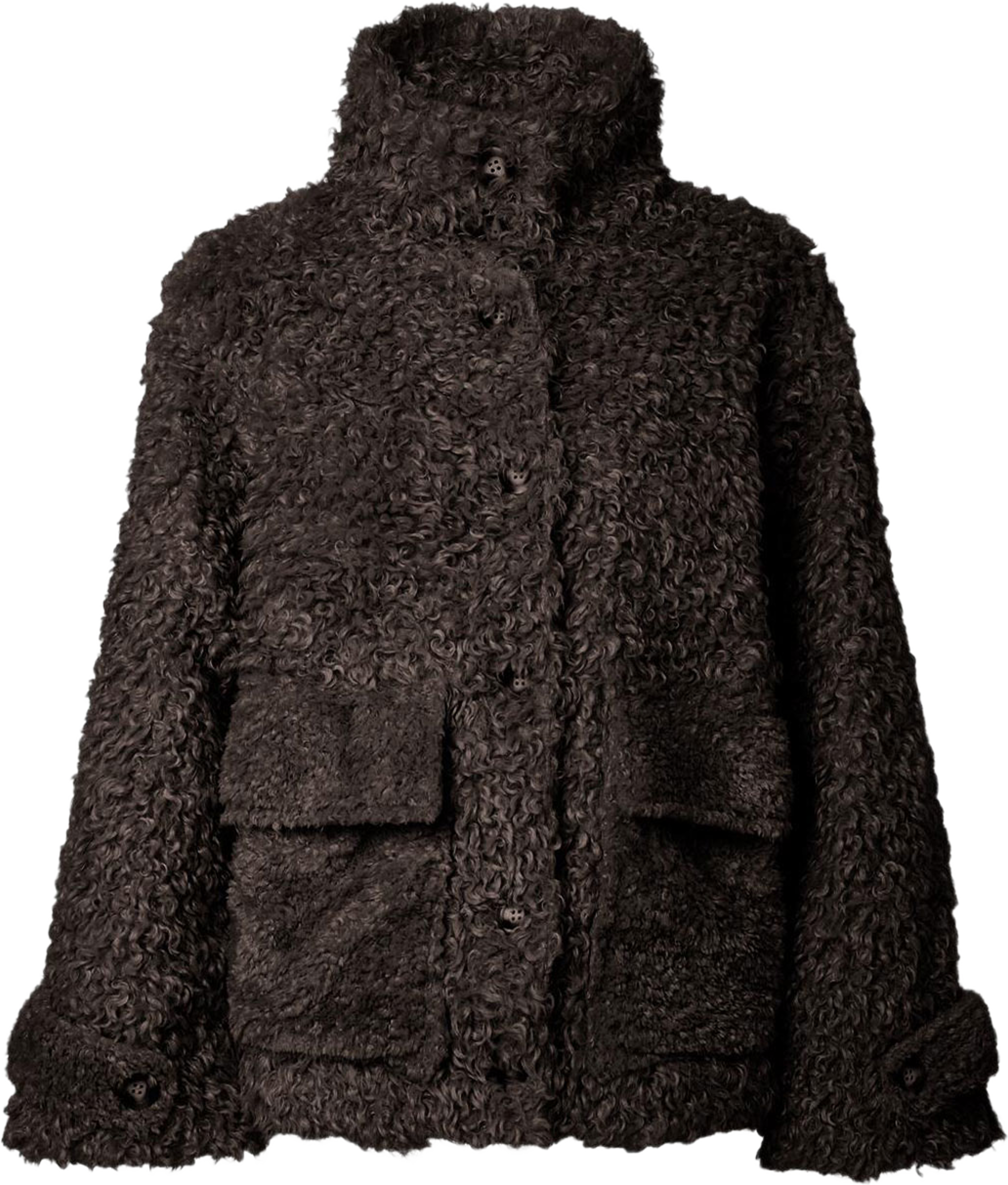 Yasrevita Furry Jacket, från YAS, i färgen Coffee Bean. Klicka för att öppna bilden i stort format