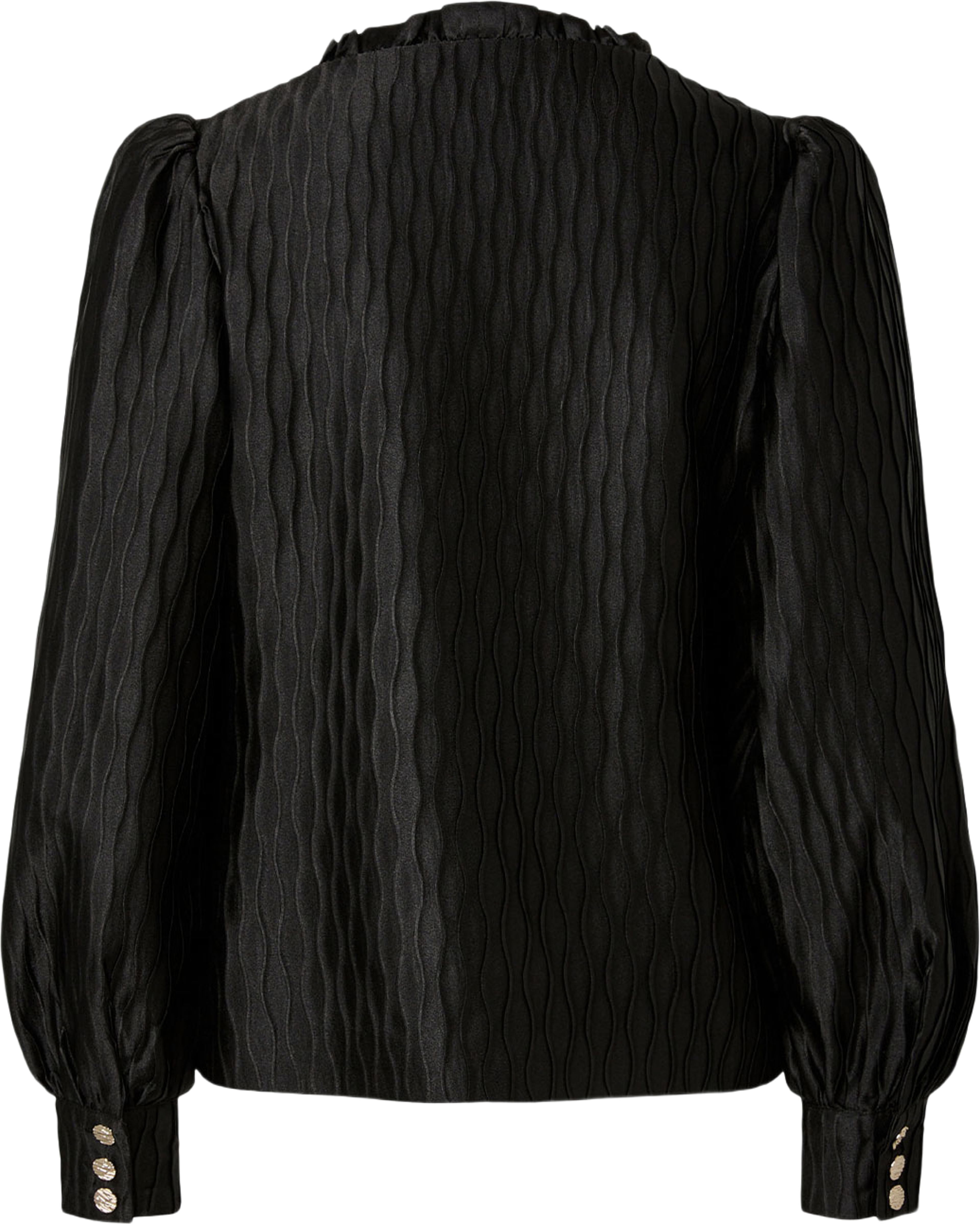 Yasripple V-Neck Shirt, från YAS, i färgen Black. Klicka för att öppna bilden i stort format