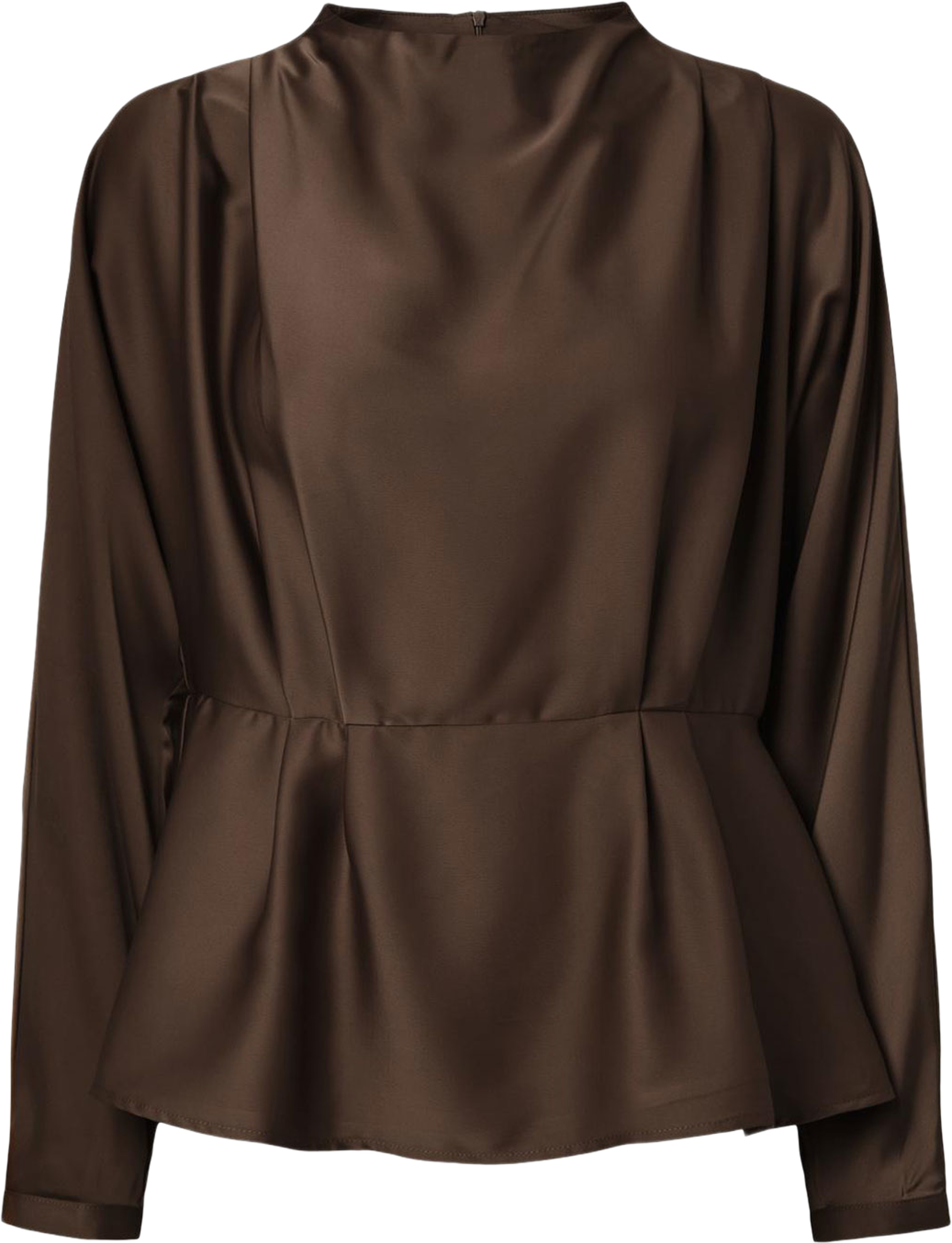 Yaspella Funnel Neck Top, från YAS, i färgen Chocolate Brown. Klicka för att öppna bilden i stort format