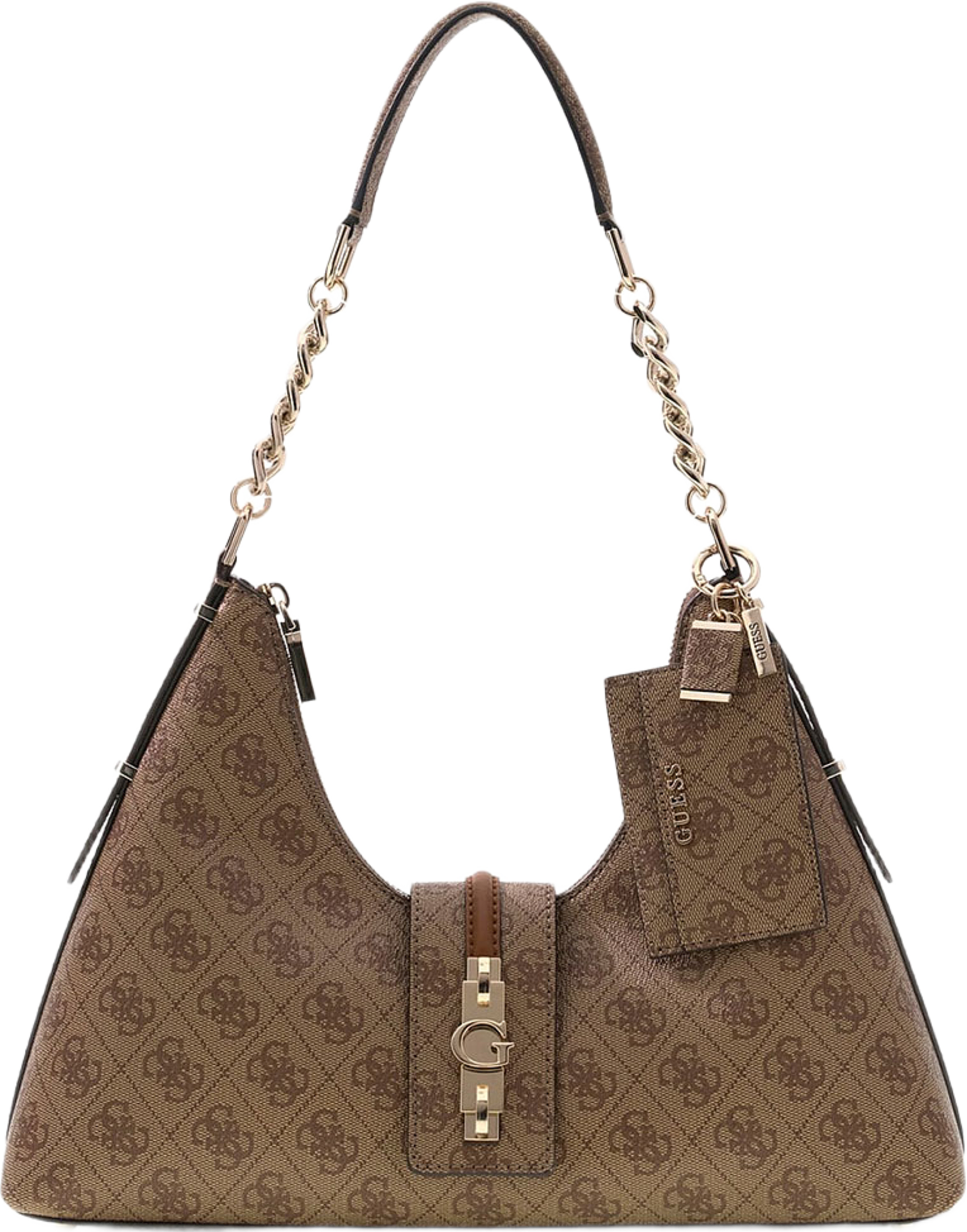 Yvonne Logo Hobo Bag, från Guess, i färgen Latte Logo. Klicka för att öppna bilden i stort format