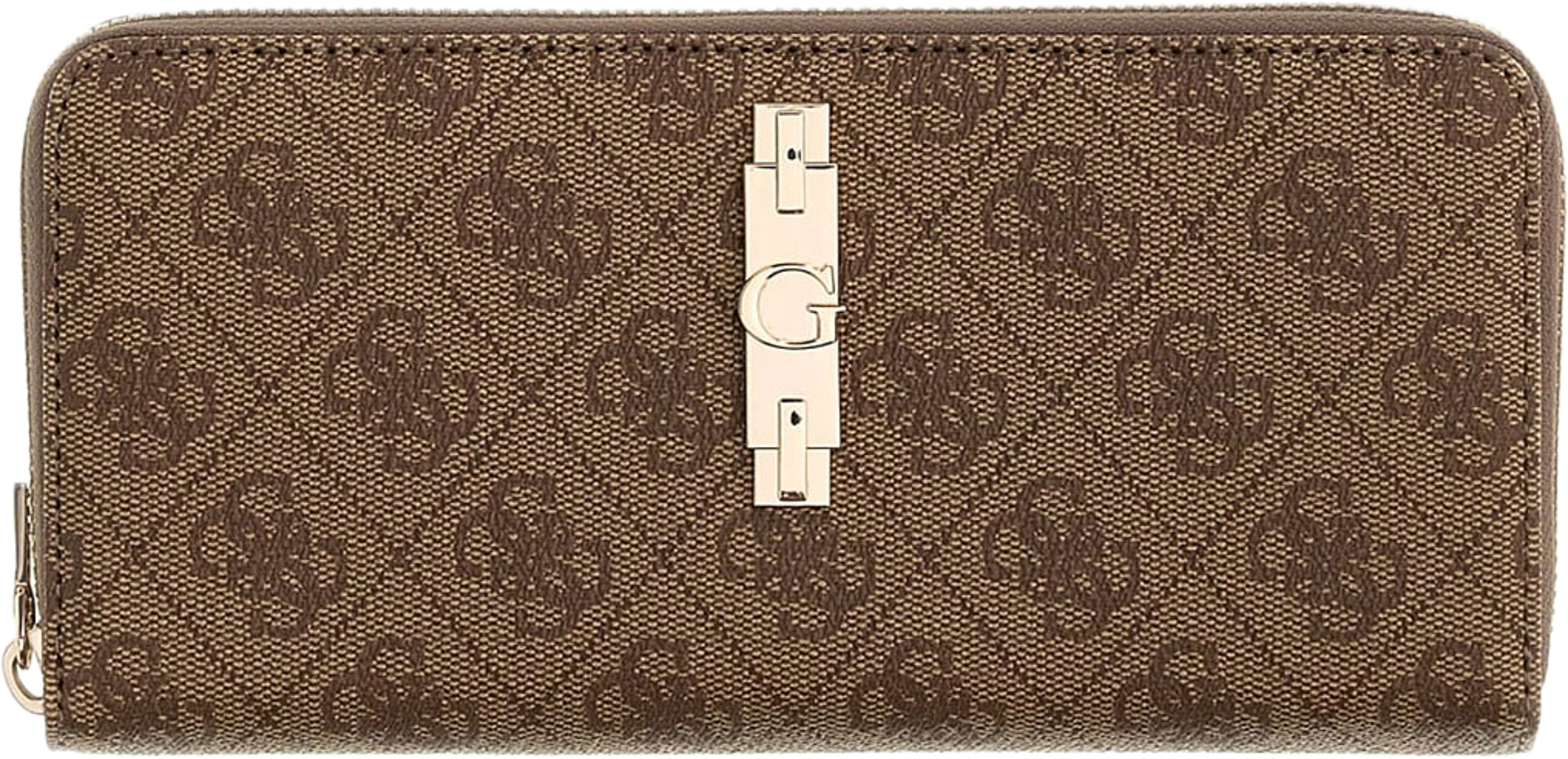 Yvonne Logo Slg Large Zip Around Wallet, från Guess, i färgen Latte Logo. Klicka för att öppna bilden i stort format