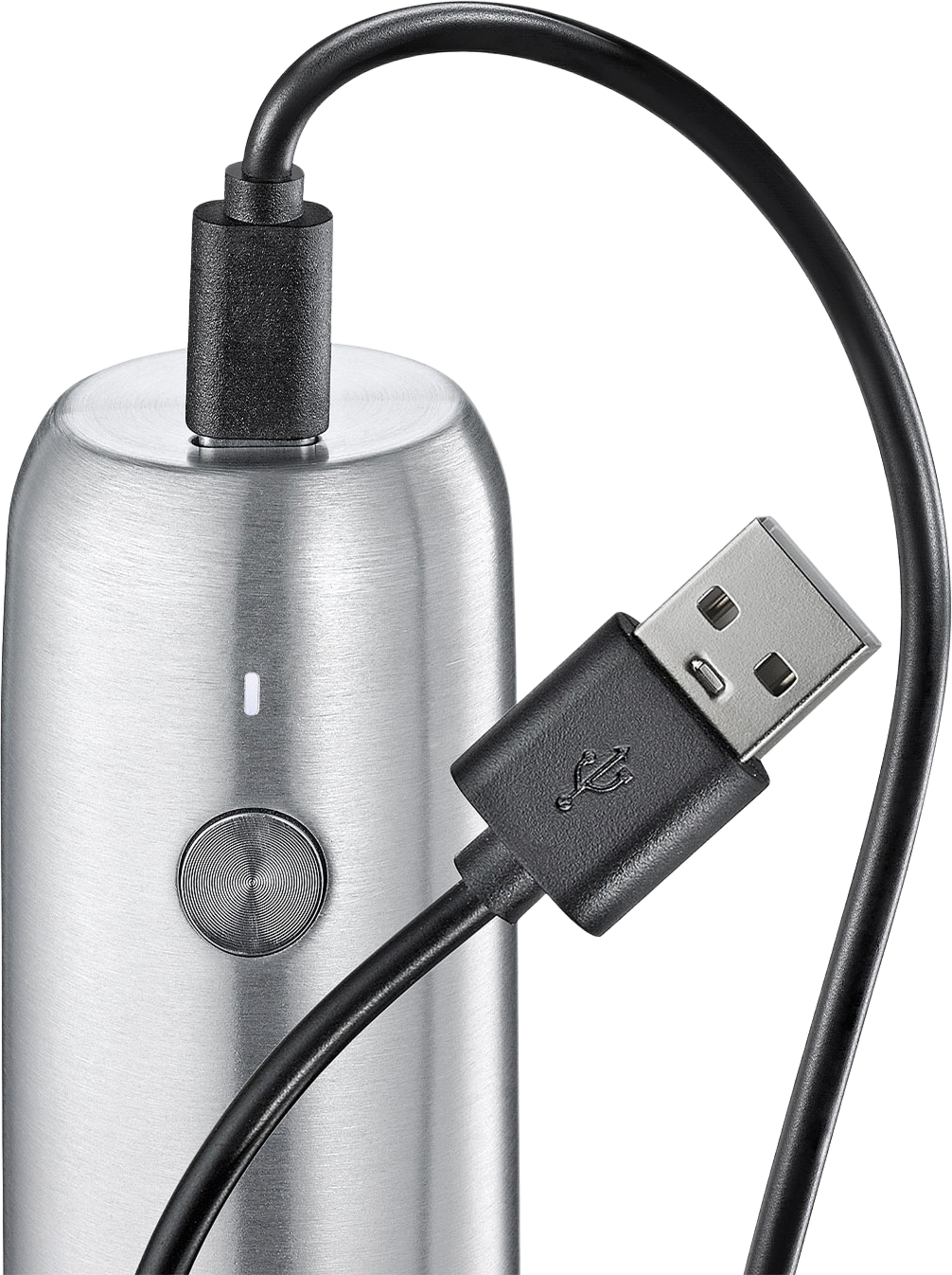 Elektisk Pepparkvarn USB 14cm Rostfri, från Zassenhaus, i färgen Rostri. Klicka för att öppna bilden i stort format