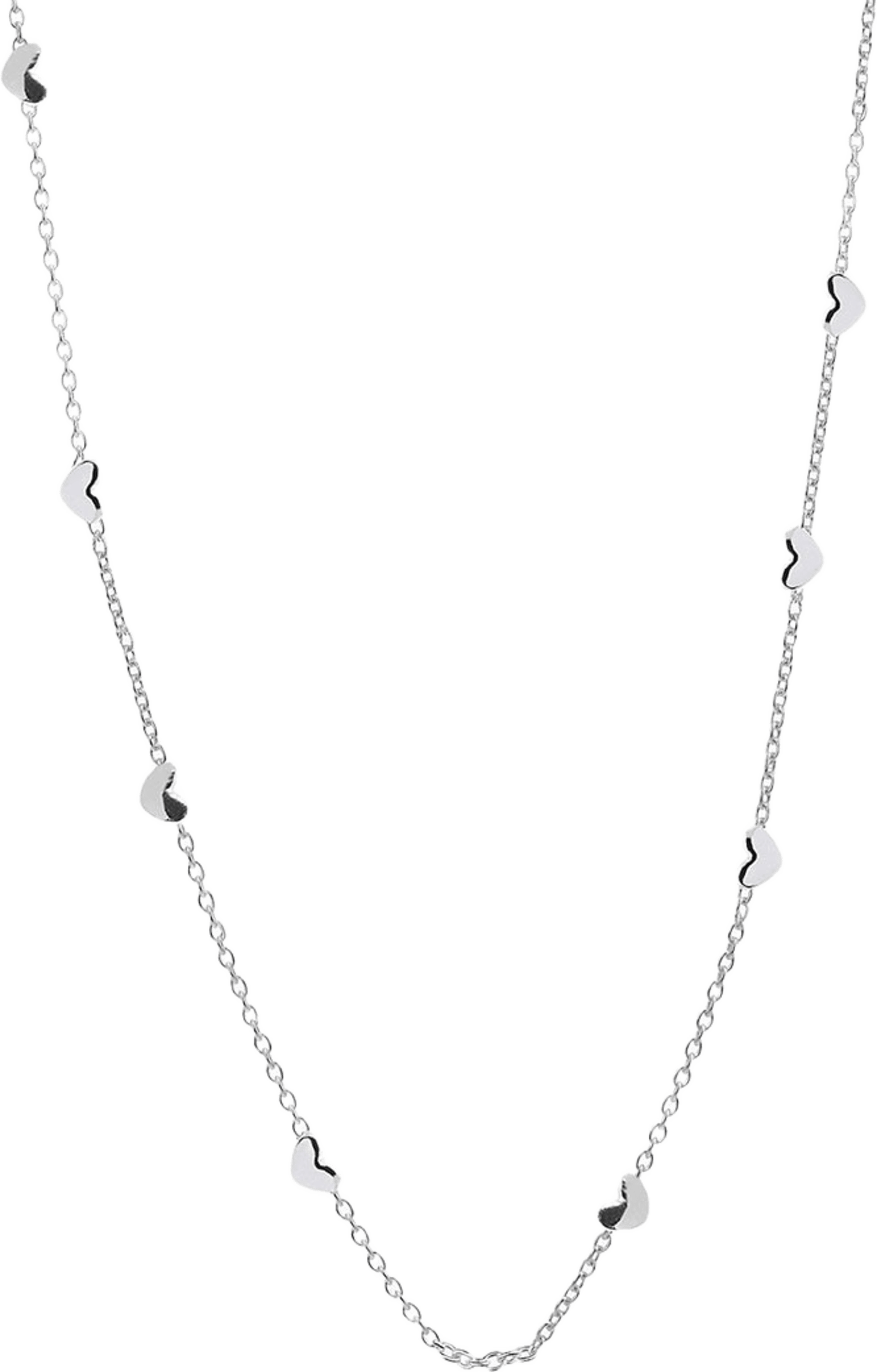 Loving Heart Drop Full Necklace Short, från Drakenberg Sjölin, i färgen Silver. Klicka för att öppna bilden i stort format