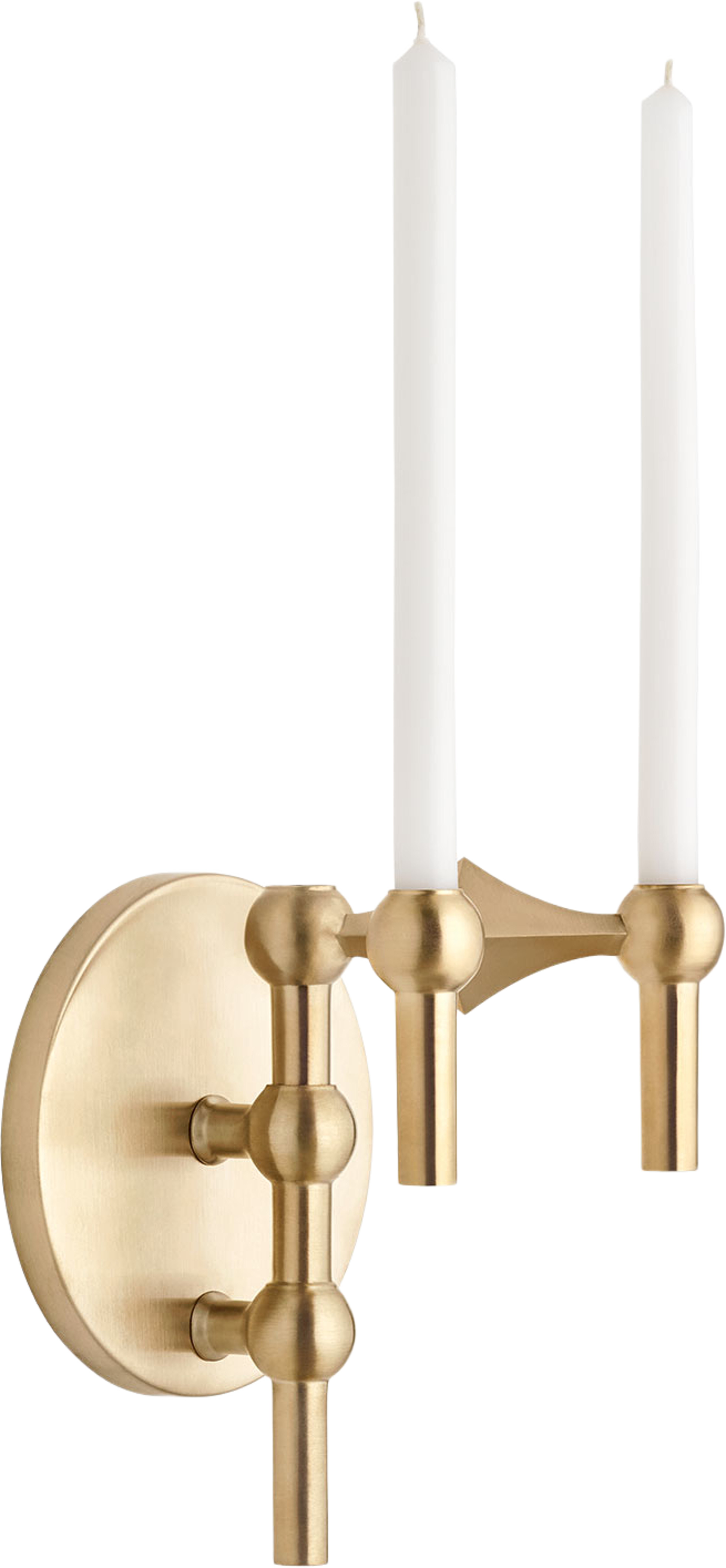 Väggljusstake, från STOFF Nagel, i färgen Brushed Brass. Klicka för att öppna bilden i stort format