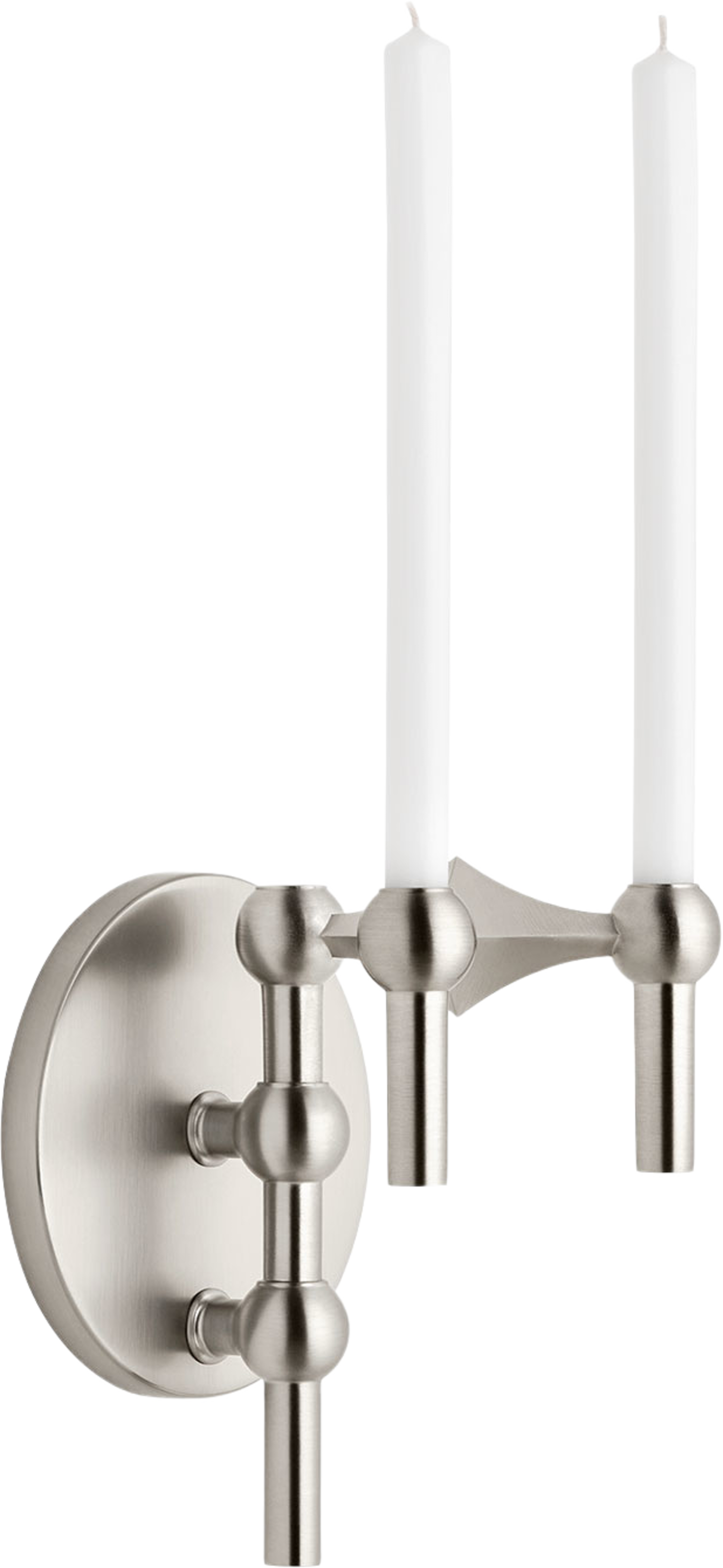 Väggljusstake, från STOFF Nagel, i färgen Brushed Chrome. Klicka för att öppna bilden i stort format