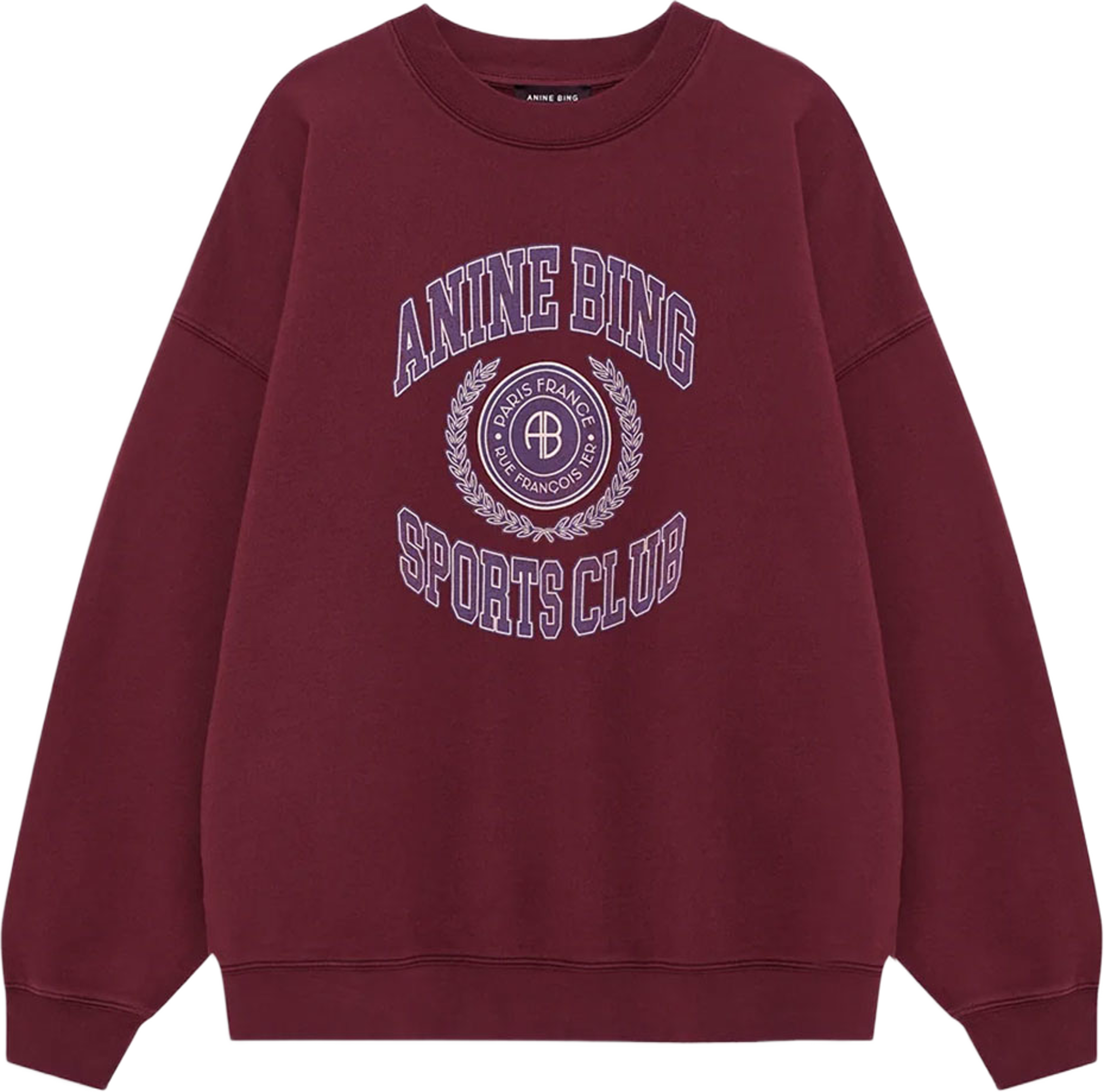 Miles Sweatshirt Collegiate, från Anine Bing, i färgen Burgundy. Klicka för att öppna bilden i stort format
